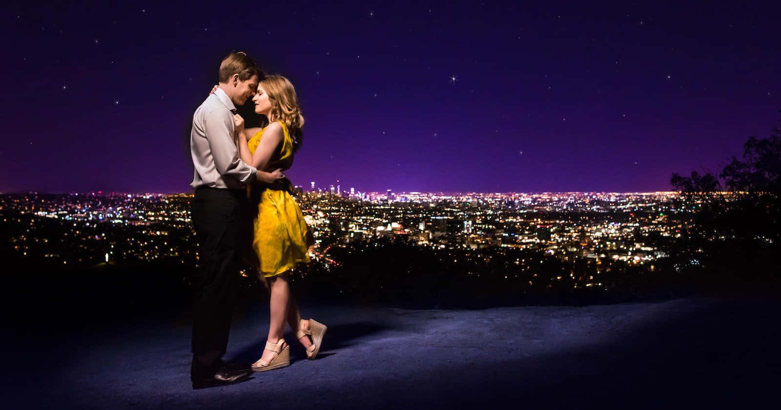 La La Land 4K, starry night sky, sprawling cityscape, HD Desktop Wallpaper