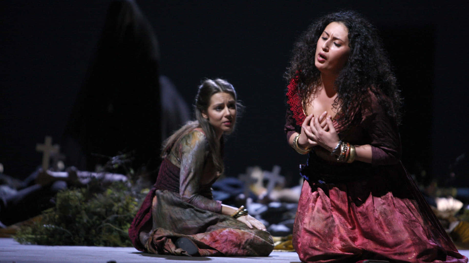 La Scala Opera House, period costumes, dark stage, Full HD Desktop Wallpaper
