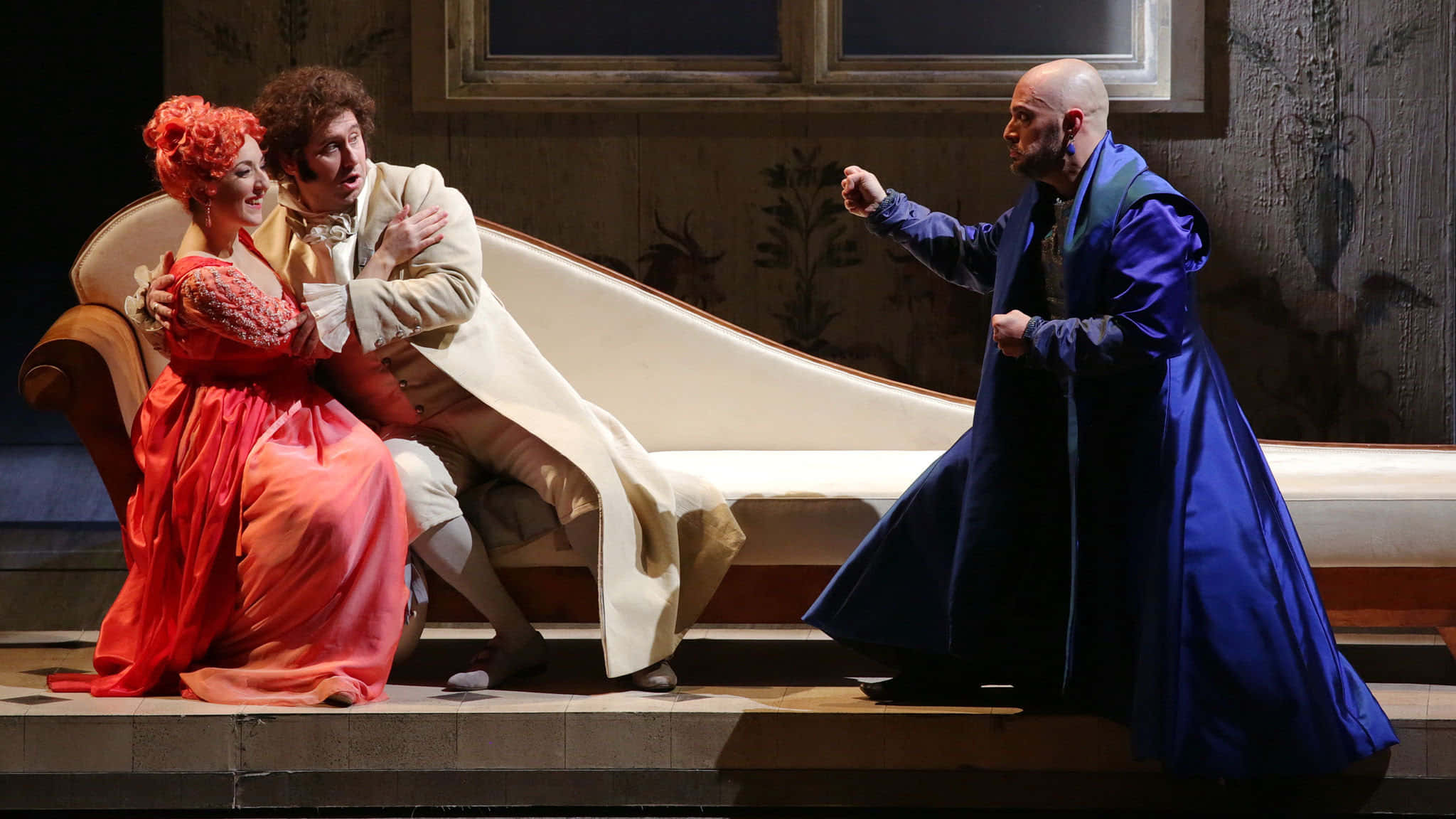 La Scala Opera House, theatrical performance, man in blue robes, Full HD Desktop Wallpaper