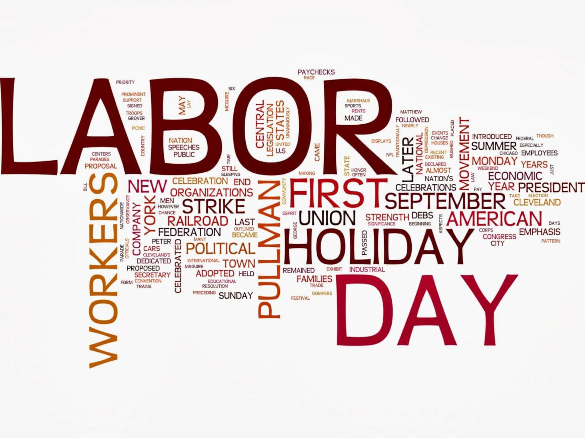 LABOR DAY, red, orange, Full HD Desktop Wallpaper