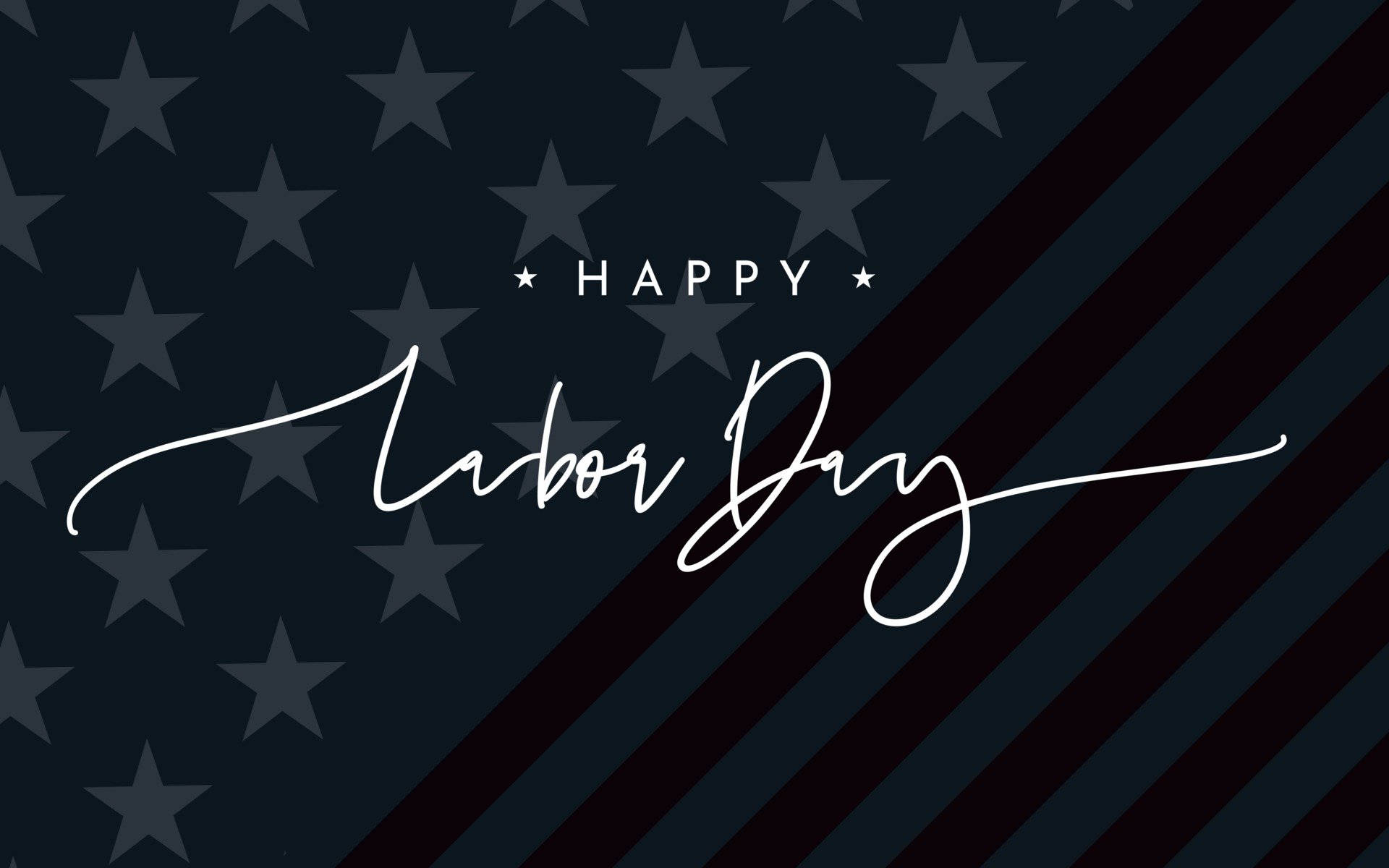 Labor Day, dark blue background, faded stars and stripes, Full HD Desktop Wallpaper