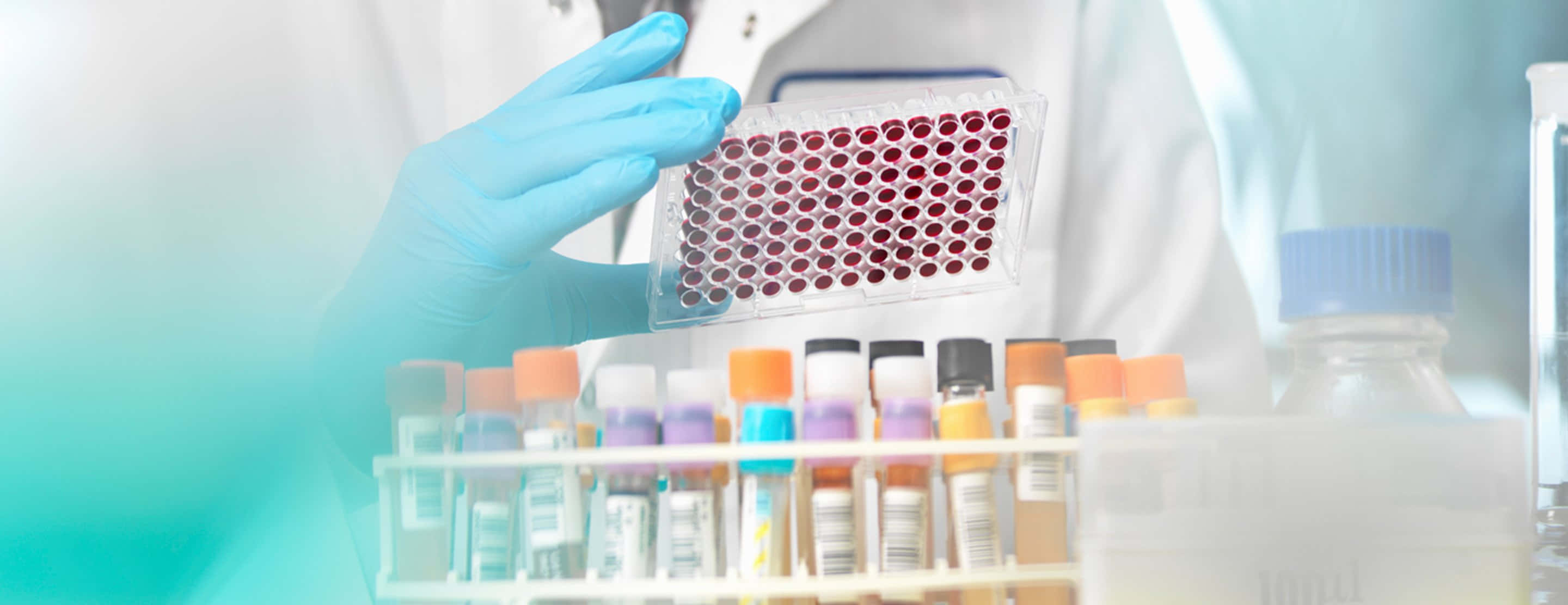 laboratory, lab coat, blue gloves, 2K Desktop Wallpaper