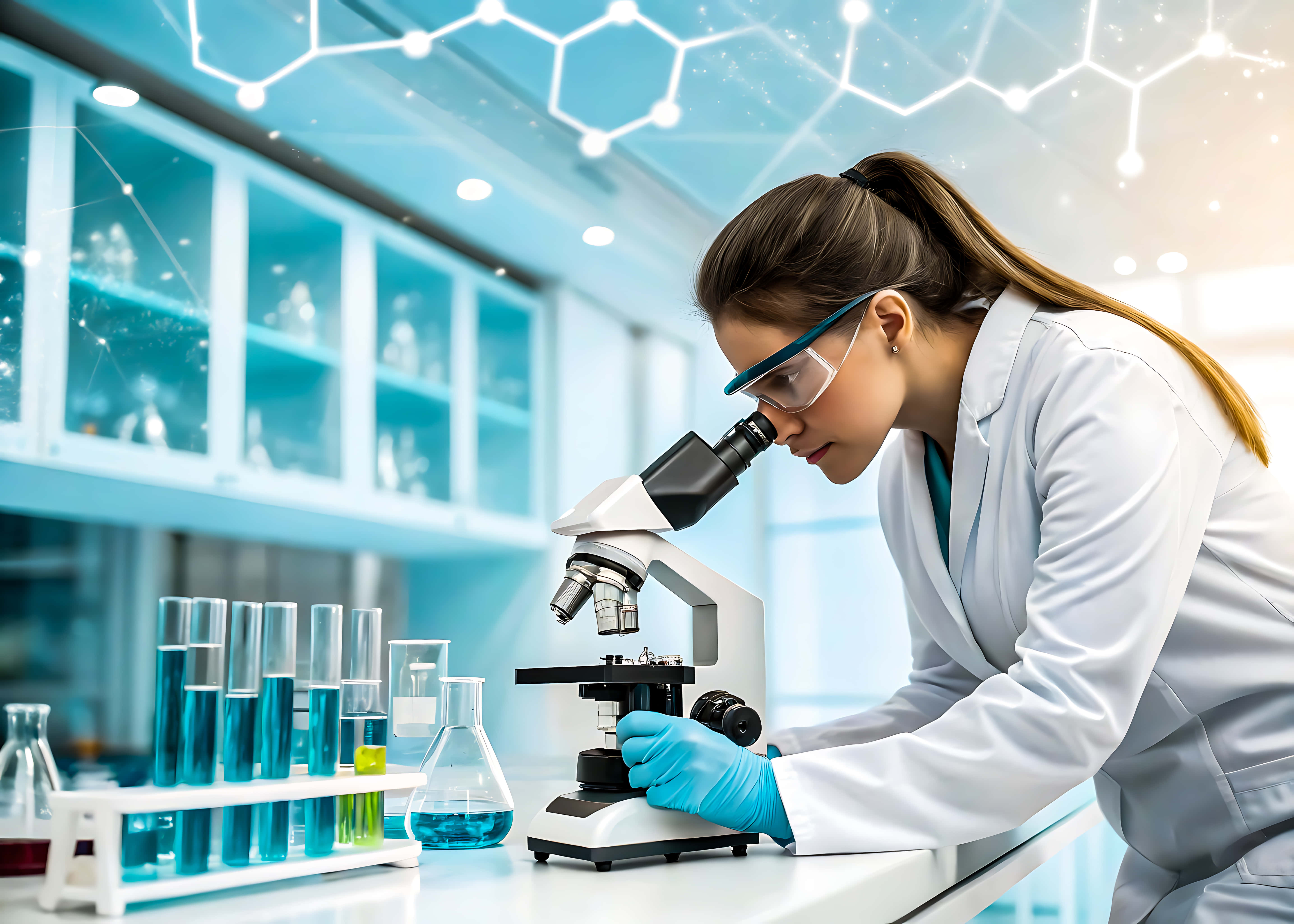 scientist, microscope, lab coat, 5K Desktop Wallpaper