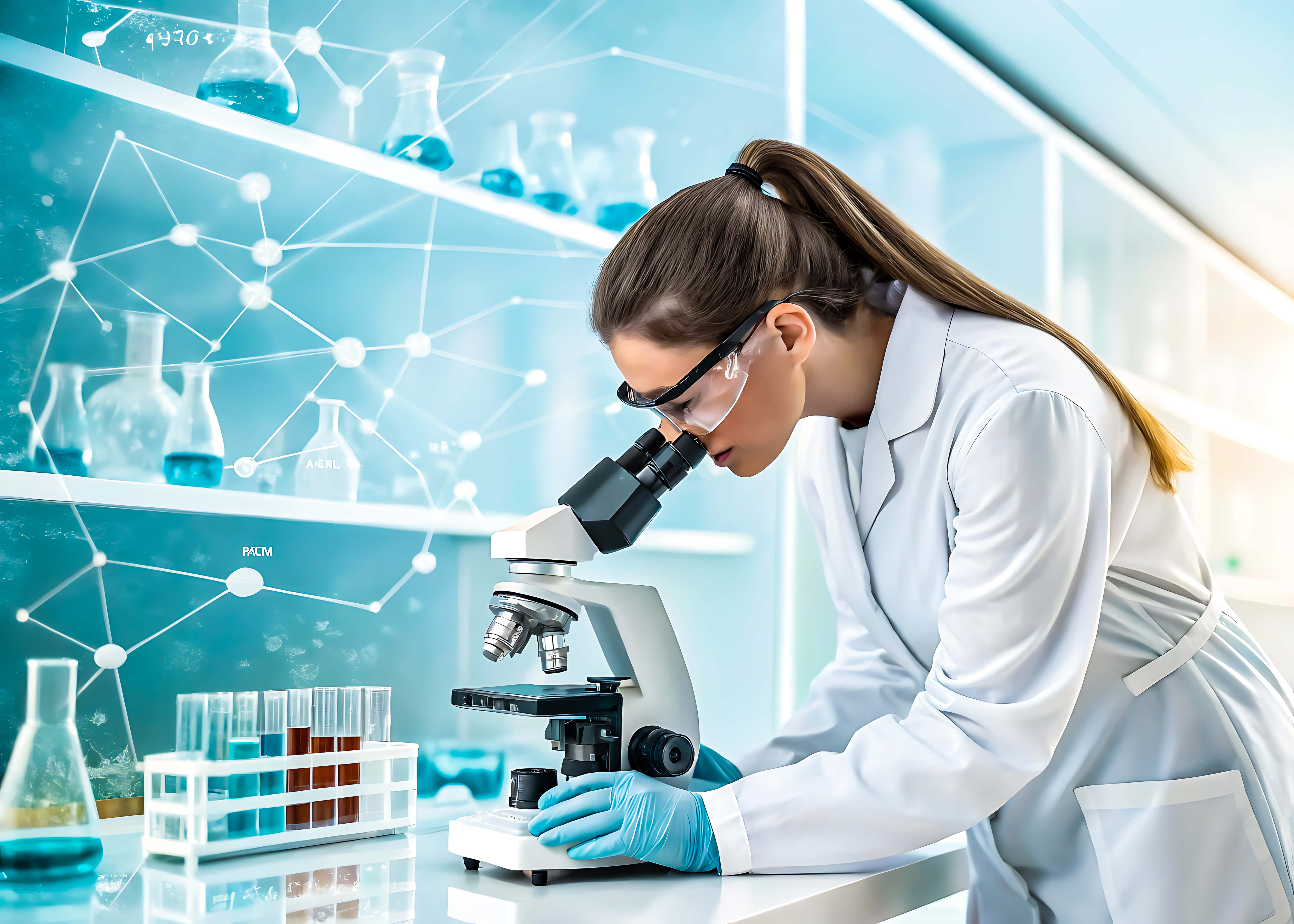 scientist, microscope, lab coat, 5K Desktop Wallpaper