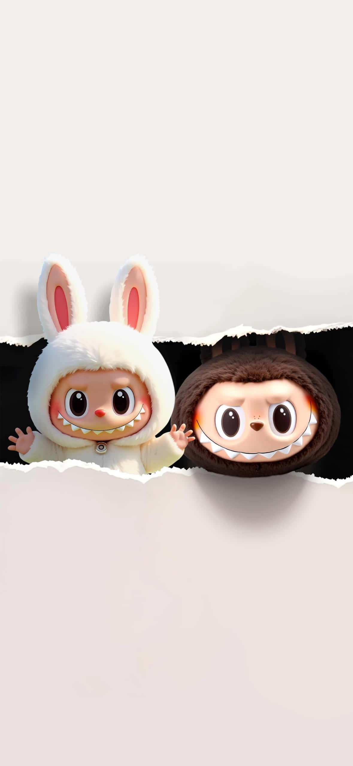 Labubu, iPhone, white bunny costume, Full HD Phone Wallpaper