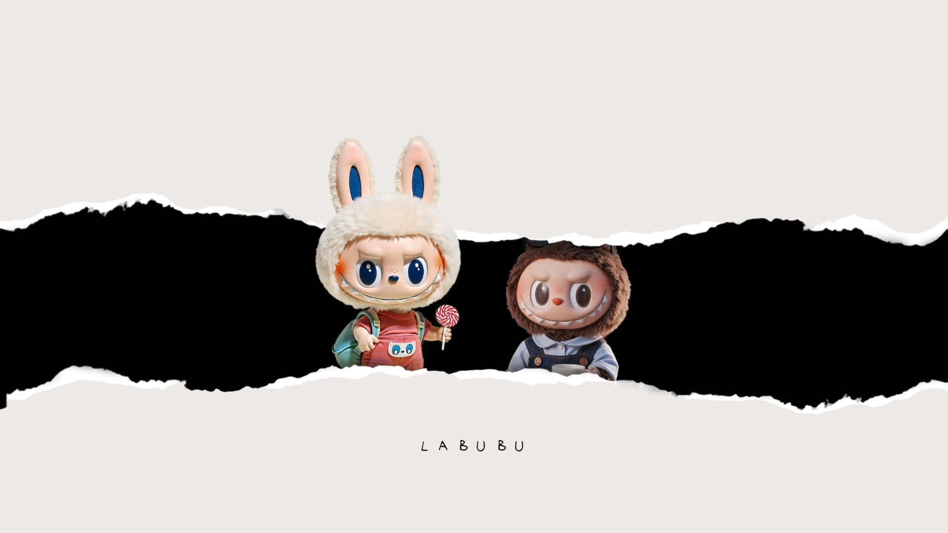 Labubu, bunny hat, lollipop, Full HD Desktop Wallpaper