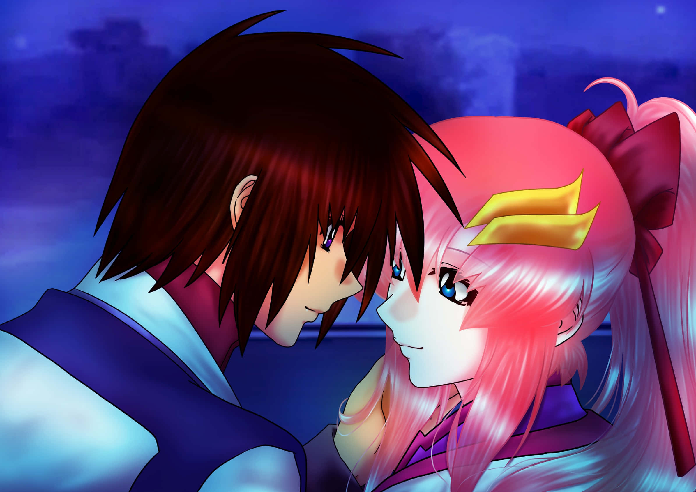 Lacus Clyne, twilight sky, soft glowing highlights, Full HD Desktop Wallpaper