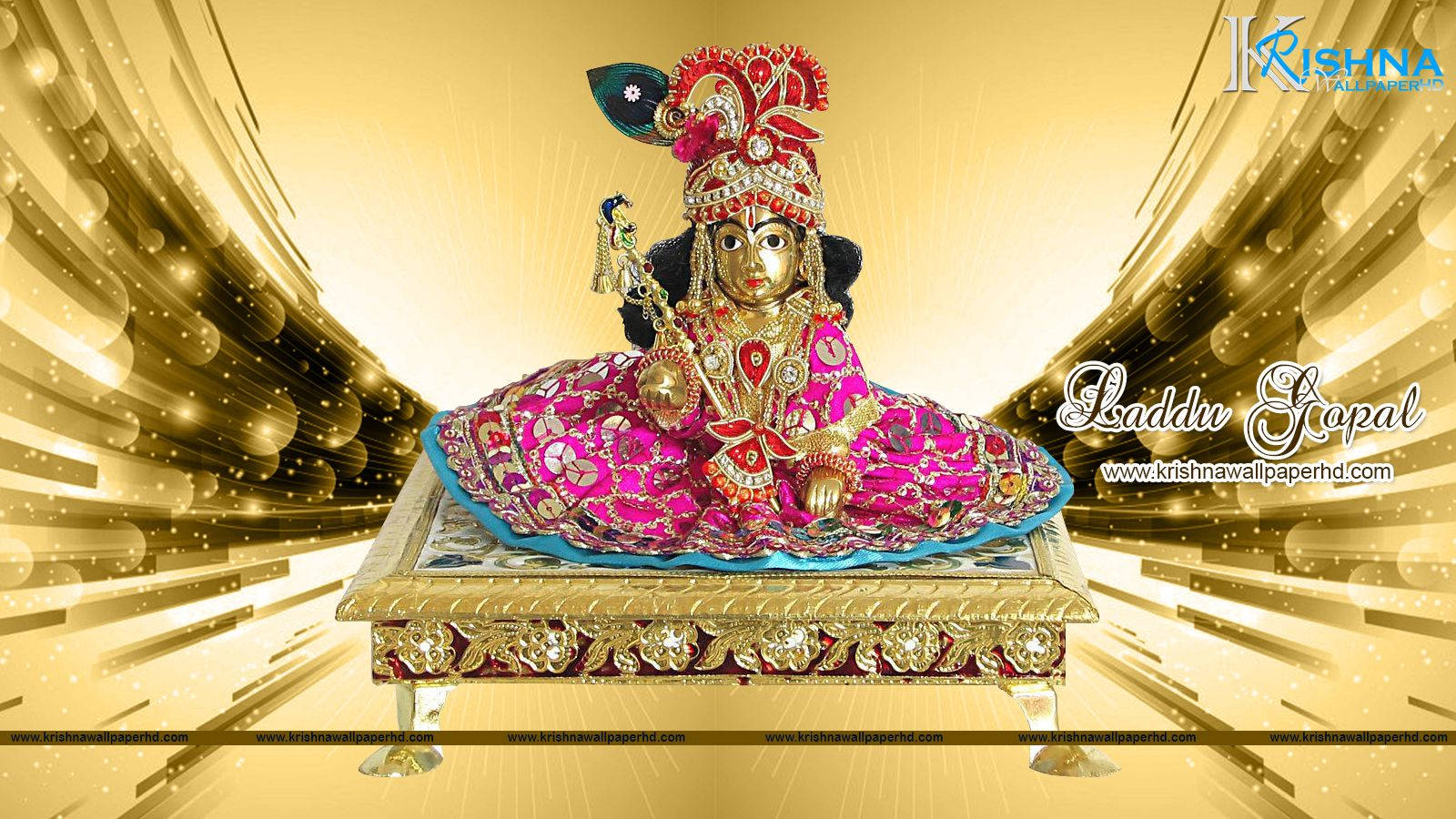 Laddu Gopal, pink, red regalia, HD Desktop Wallpaper