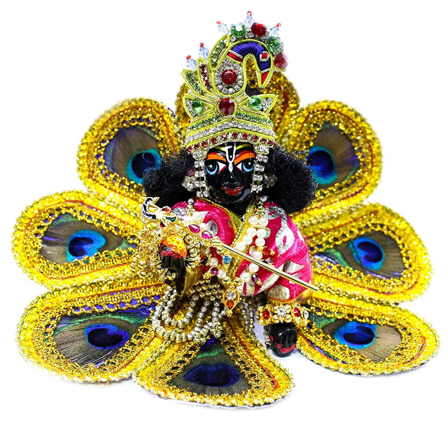Laddu Gopal, peacock dress, peacock feathers, HD Desktop Wallpaper