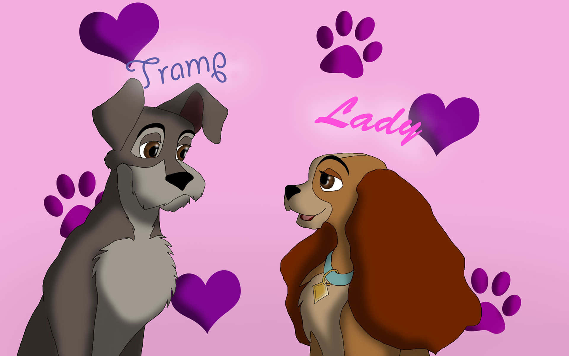 Lady and the Tramp, Tramp, Lady, Full HD Desktop Wallpaper