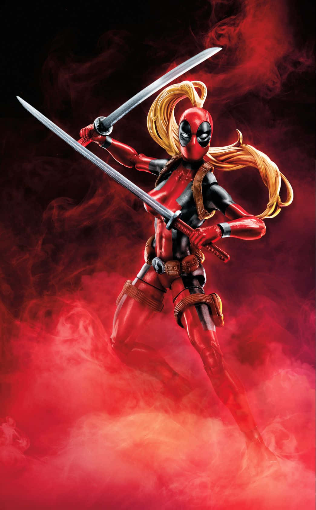 Lady Deadpool, blonde hair, two swords, HD Phone Wallpaper
