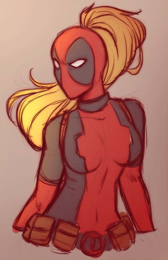 Lady Deadpool, blonde hair, ponytail, SD Phone Wallpaper