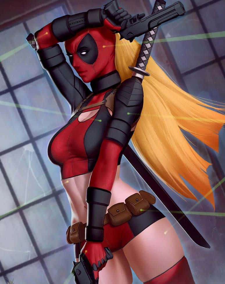 Lady Deadpool, Deadpool, blonde hair, SD Phone Wallpaper