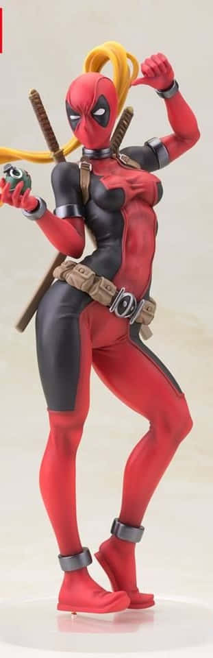 Deadpool, Lady Deadpool, red and black suit, SD Phone Wallpaper