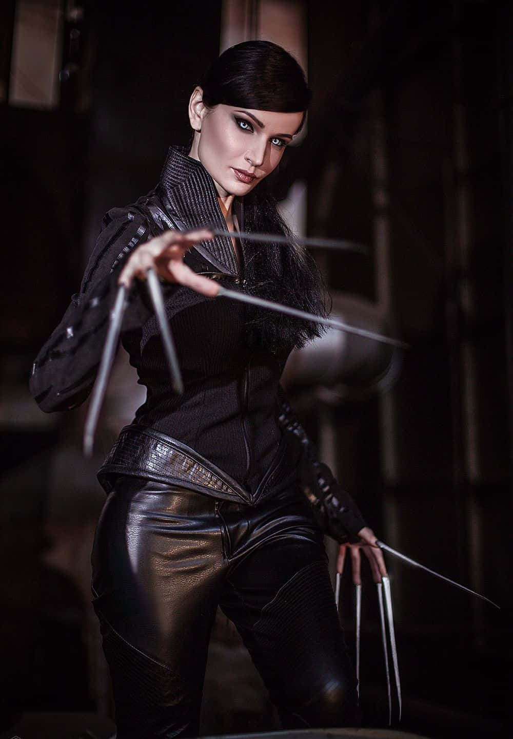 Lady Deathstrike, black leather, metallic claws, HD Phone Wallpaper