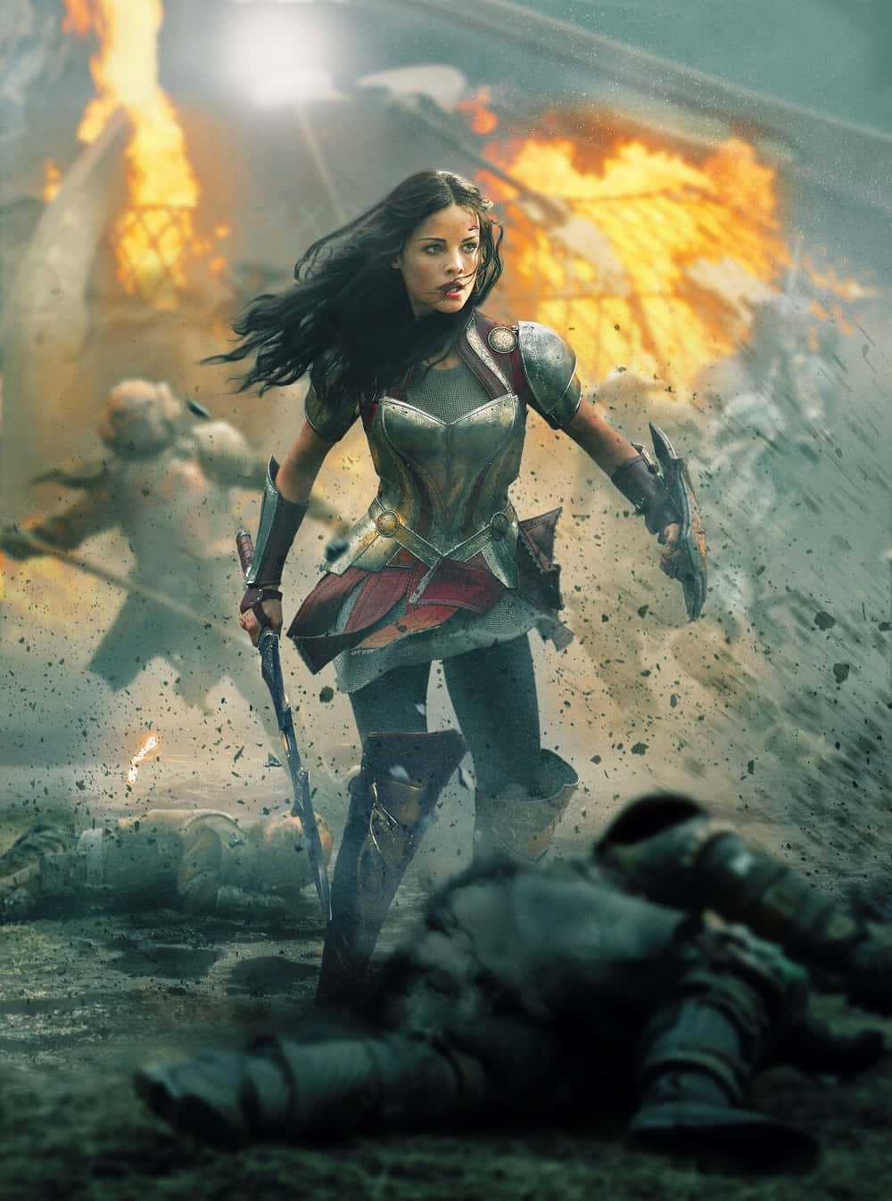 Lady Sif, armor, battlefield, HD Phone Wallpaper