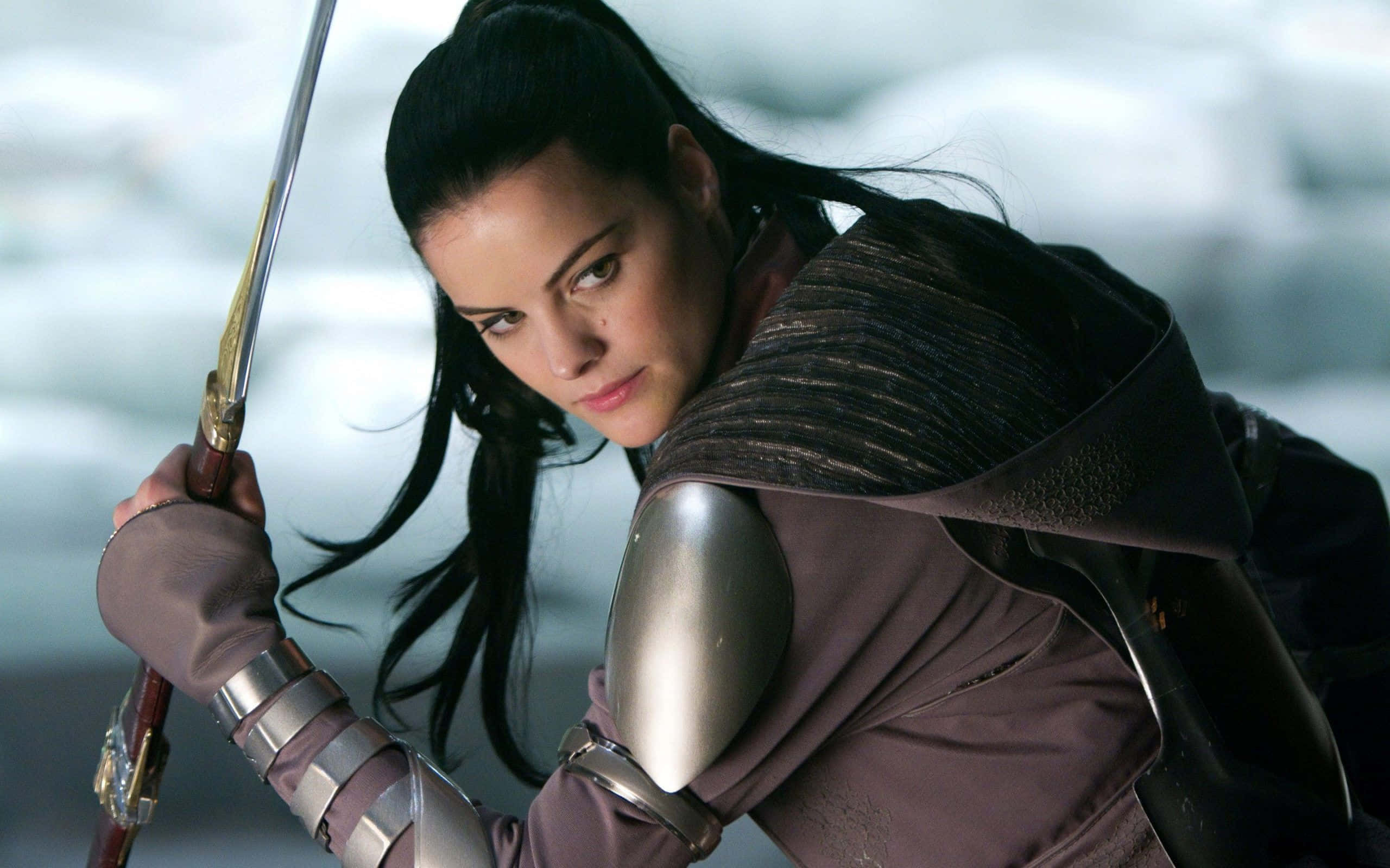 Lady Sif, sword, snowy landscape, 2K Desktop Wallpaper