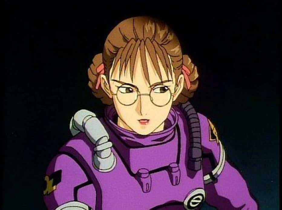 Lady Une, purple space suit, glasses, SD Desktop Wallpaper