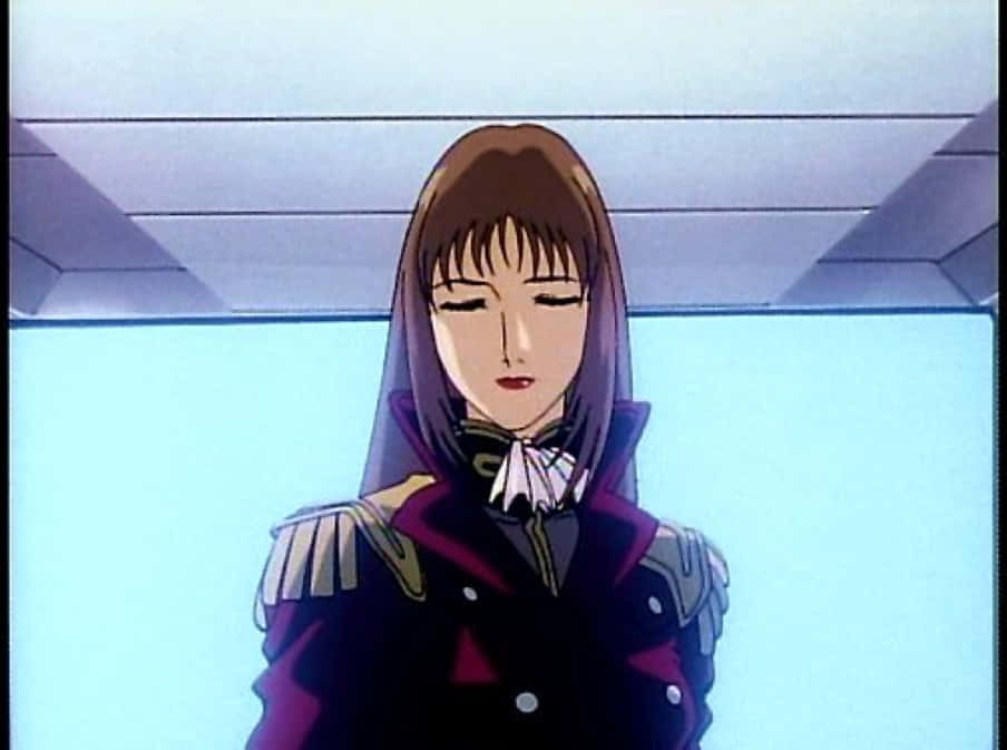 Lady Une, anime girl, military uniform, SD Desktop Wallpaper