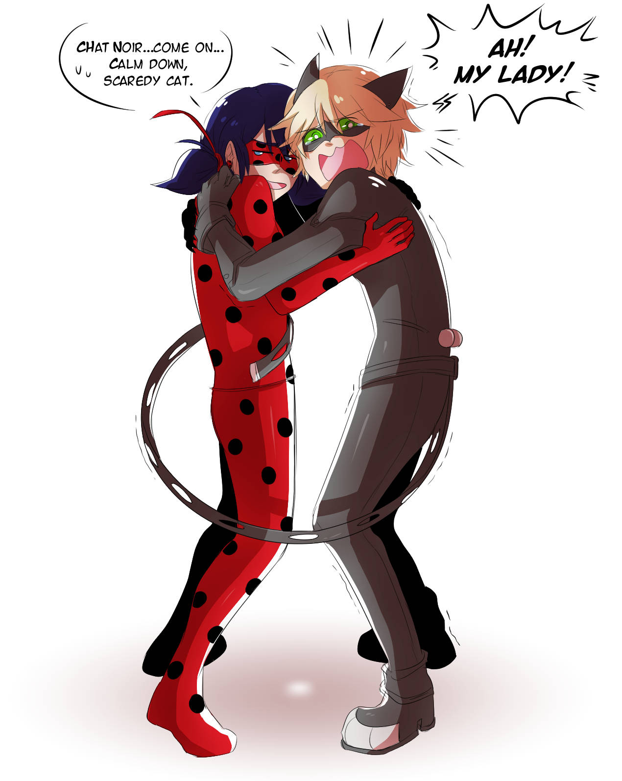Ladybug, Cat Noir, speech balloon, HD Phone Wallpaper