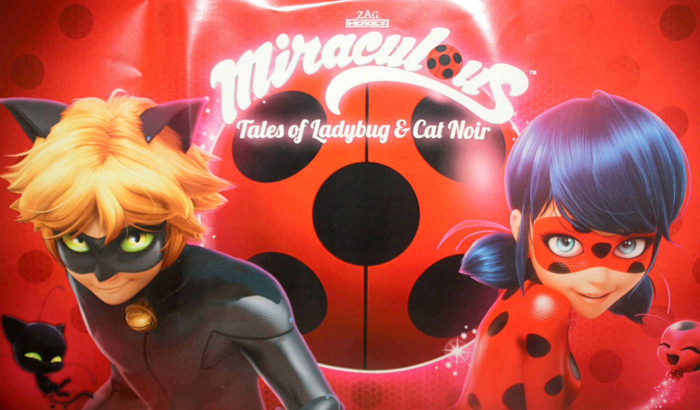 Ladybug, Cat Noir, black and red dots, HD Desktop Wallpaper