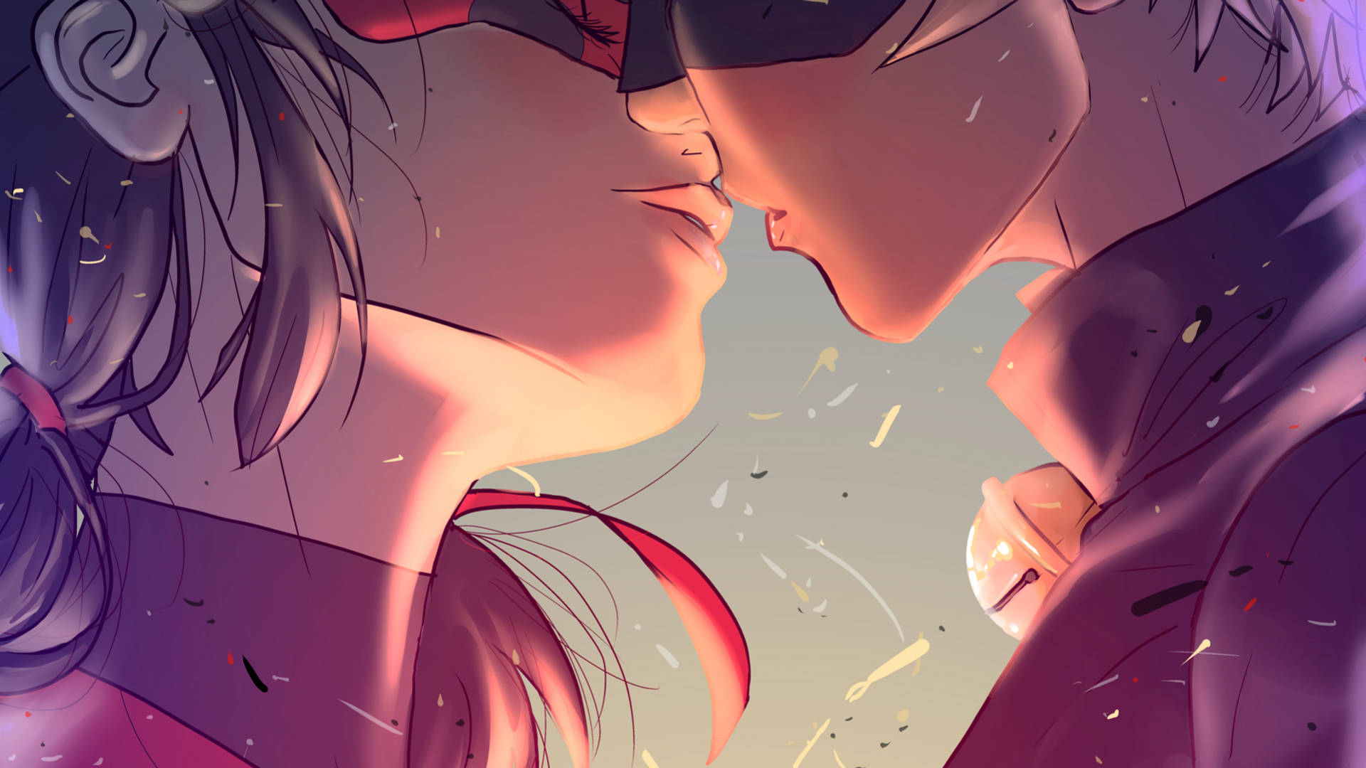 Cat Noir, Ladybug, confetti, Full HD Desktop Wallpaper
