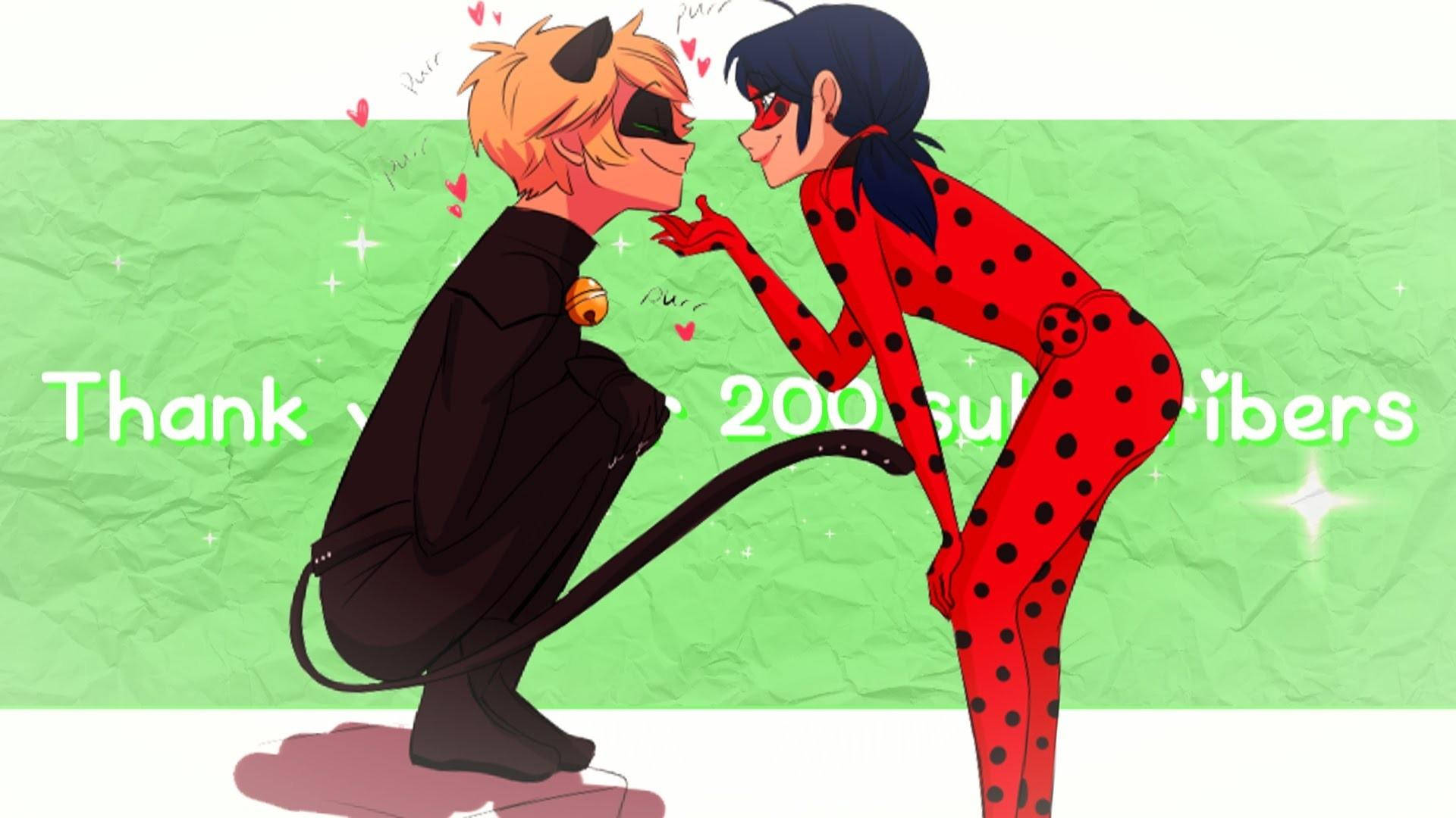 Ladybug, Cat Noir, kiss, Full HD Desktop Wallpaper