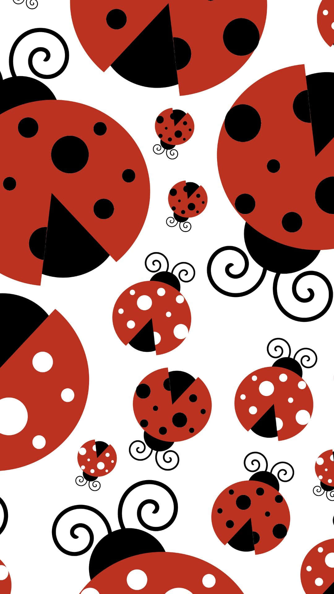 Ladybug iPhone, red ladybugs, black spots, Full HD Phone Wallpaper