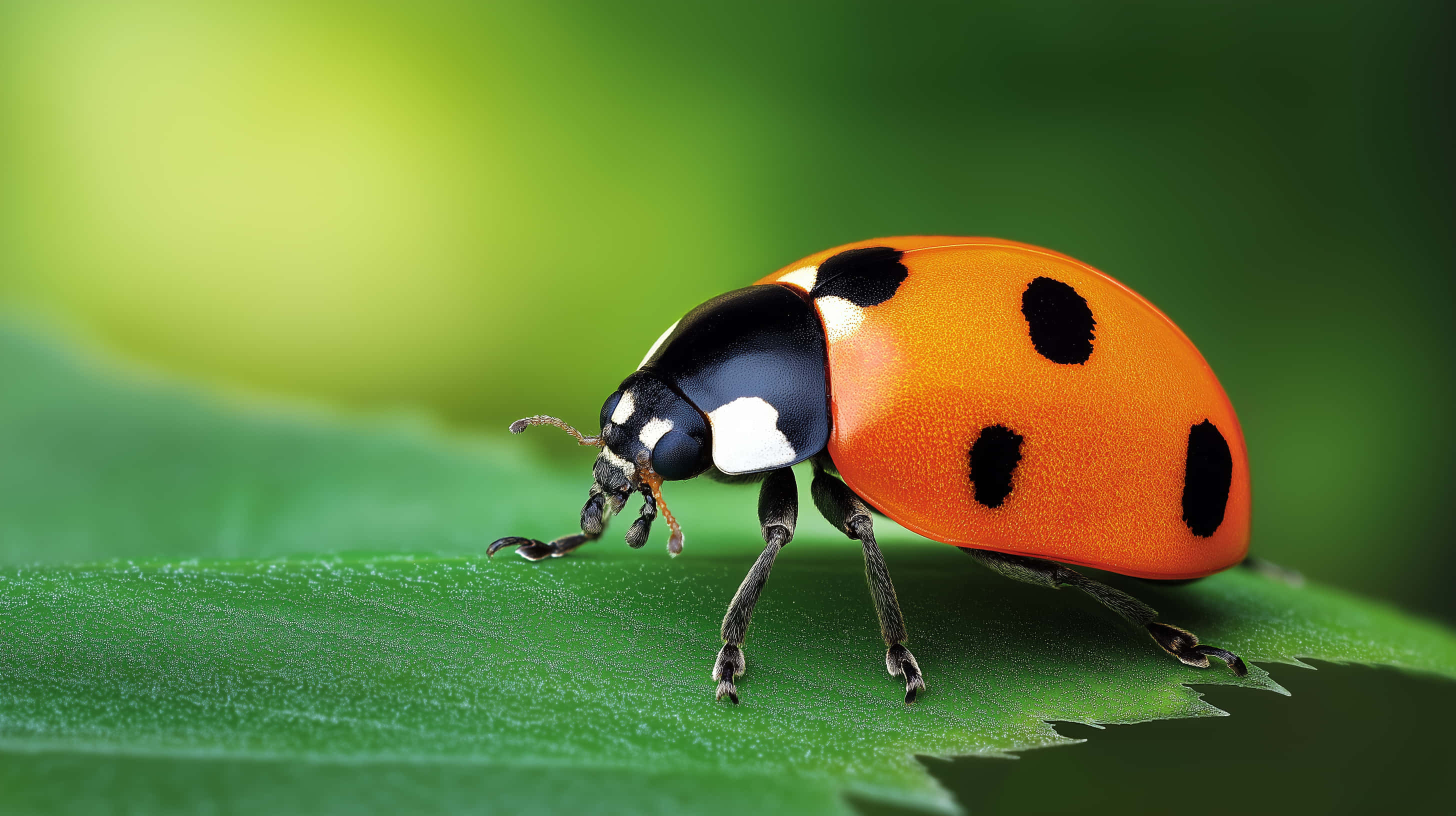 Ladybug, orange ladybug, black spots, 2K Desktop Wallpaper