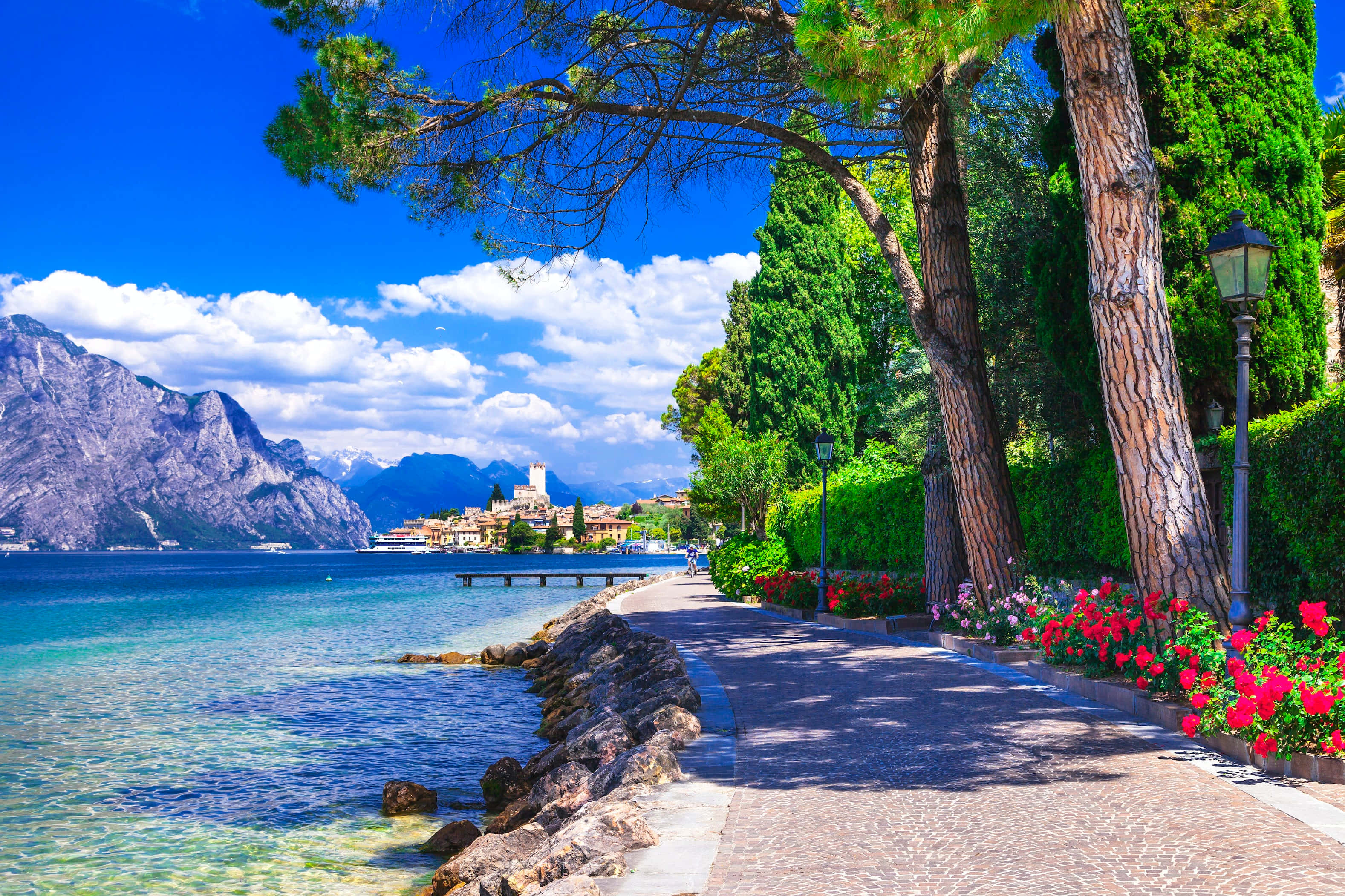 Lake Garda, Lago Di Garda, turquoise lake, 2K Desktop Wallpaper
