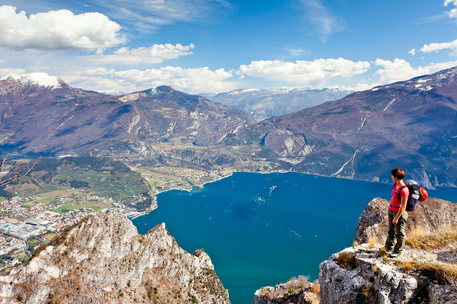 Lago Di Garda, turquoise lake, snow-capped mountains, HD Desktop Wallpaper
