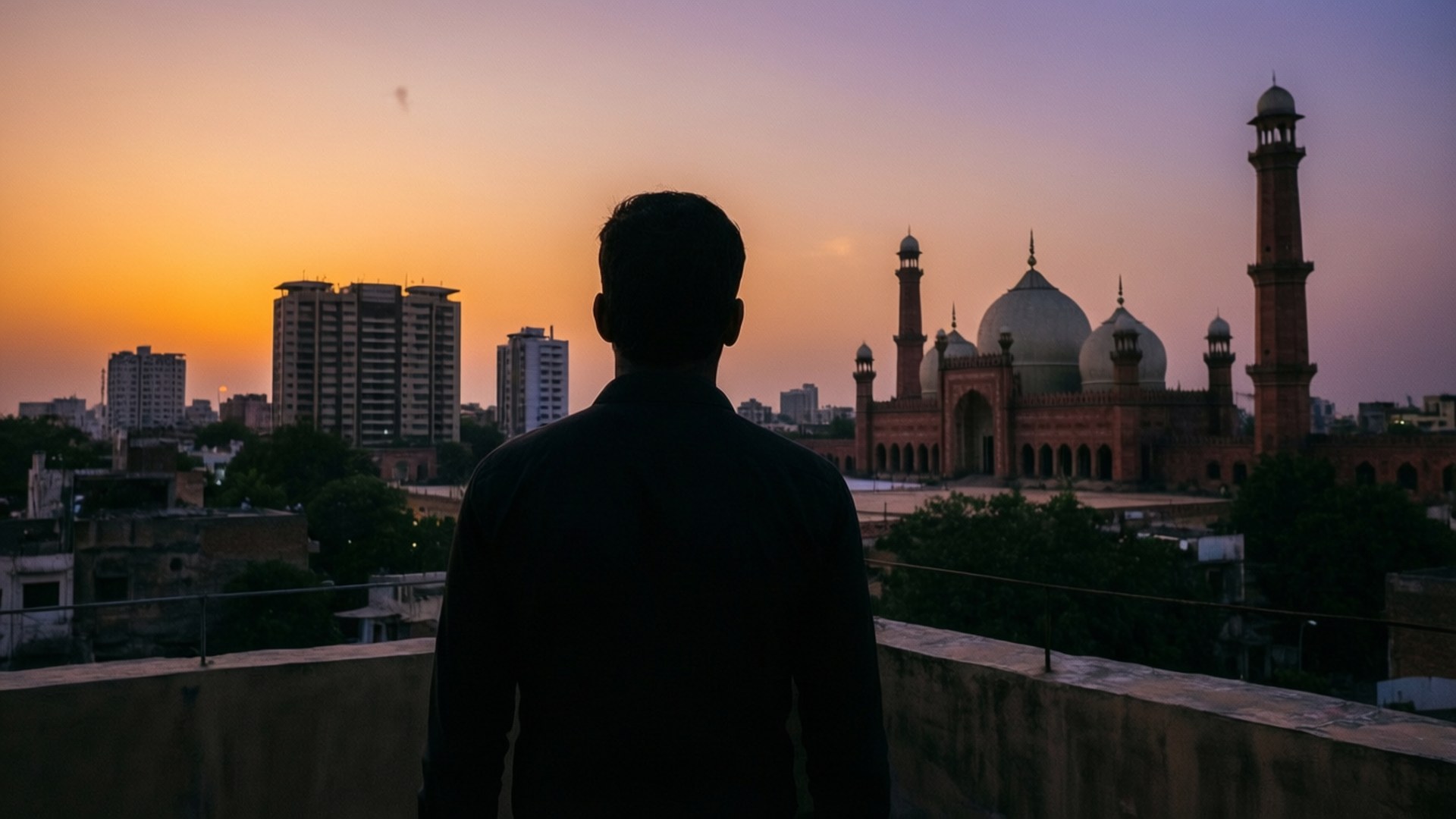 rooftop, silhouette, Lahore, Full HD Desktop Wallpaper