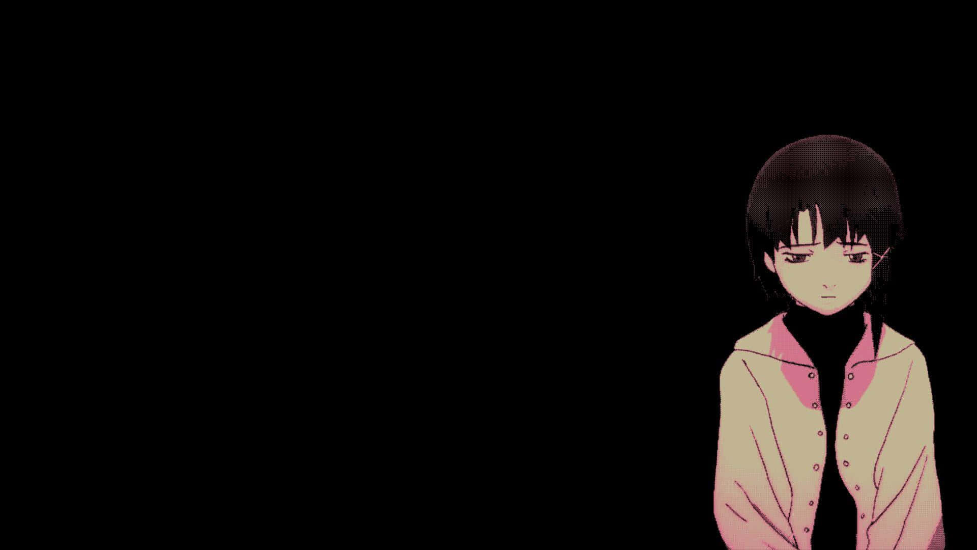 Lain Iwakura, anime character, short dark hair, Full HD Desktop Wallpaper