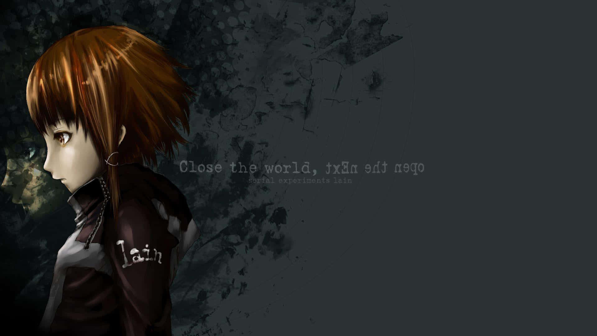 Lain Iwakura, anime girl, brown hair, Full HD Desktop Wallpaper