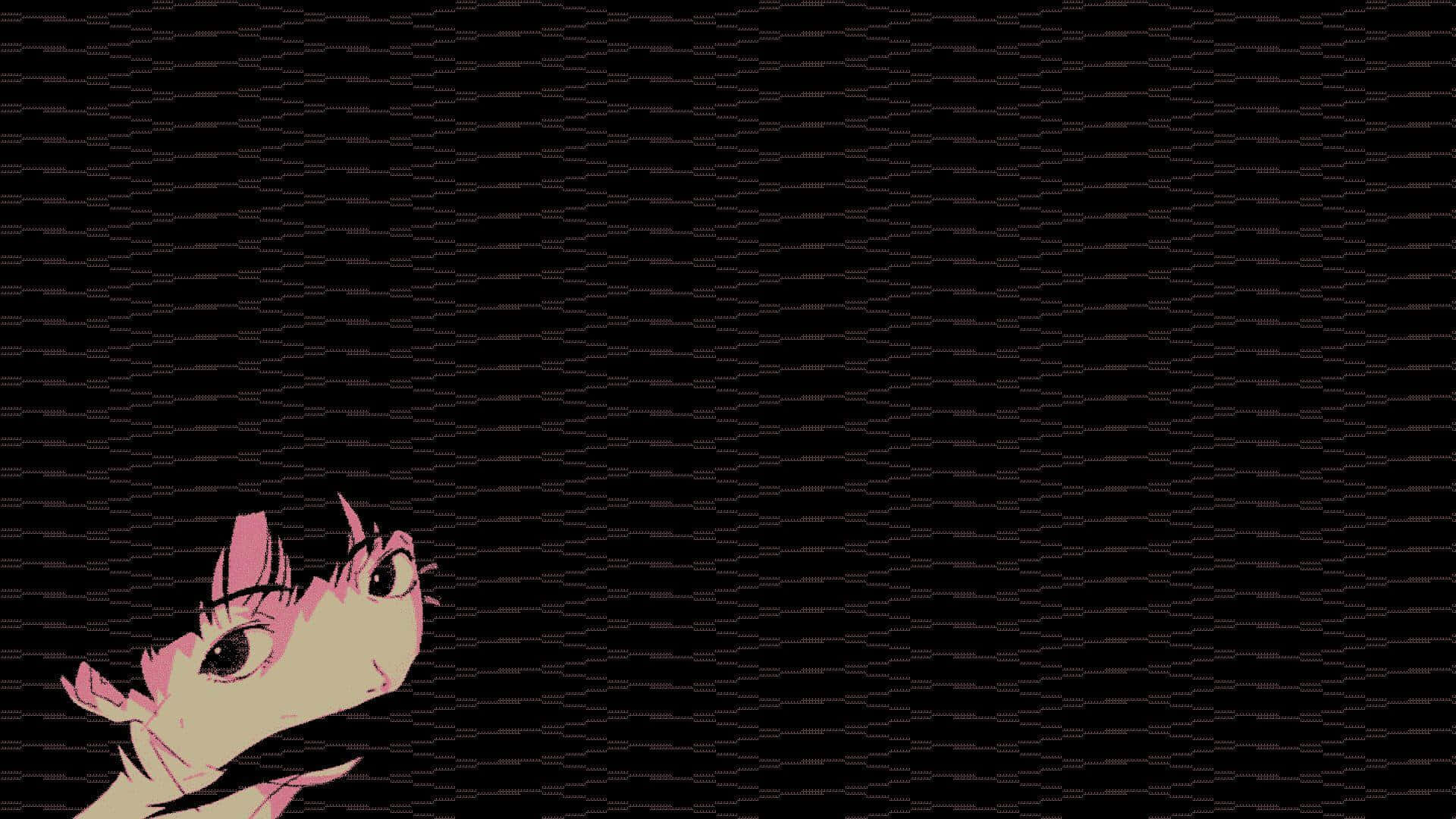 Lain Iwakura, pink hair, black background, Full HD Desktop Wallpaper