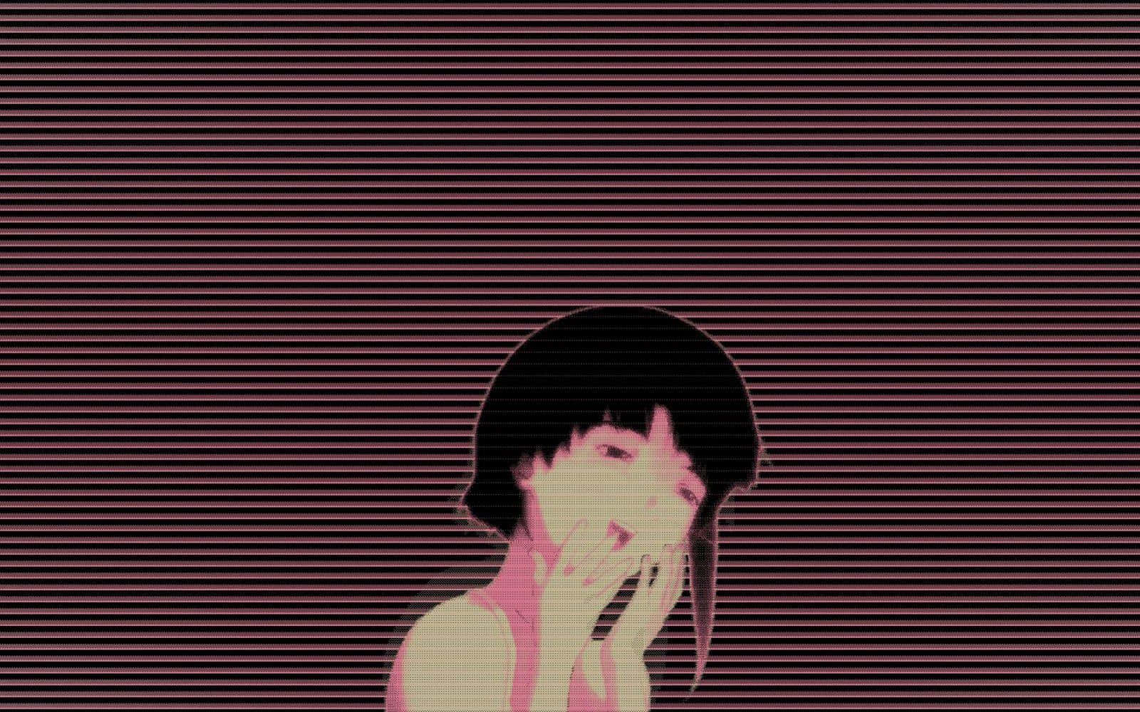 Lain Iwakura, short black hair, pink glow, HD Desktop Wallpaper