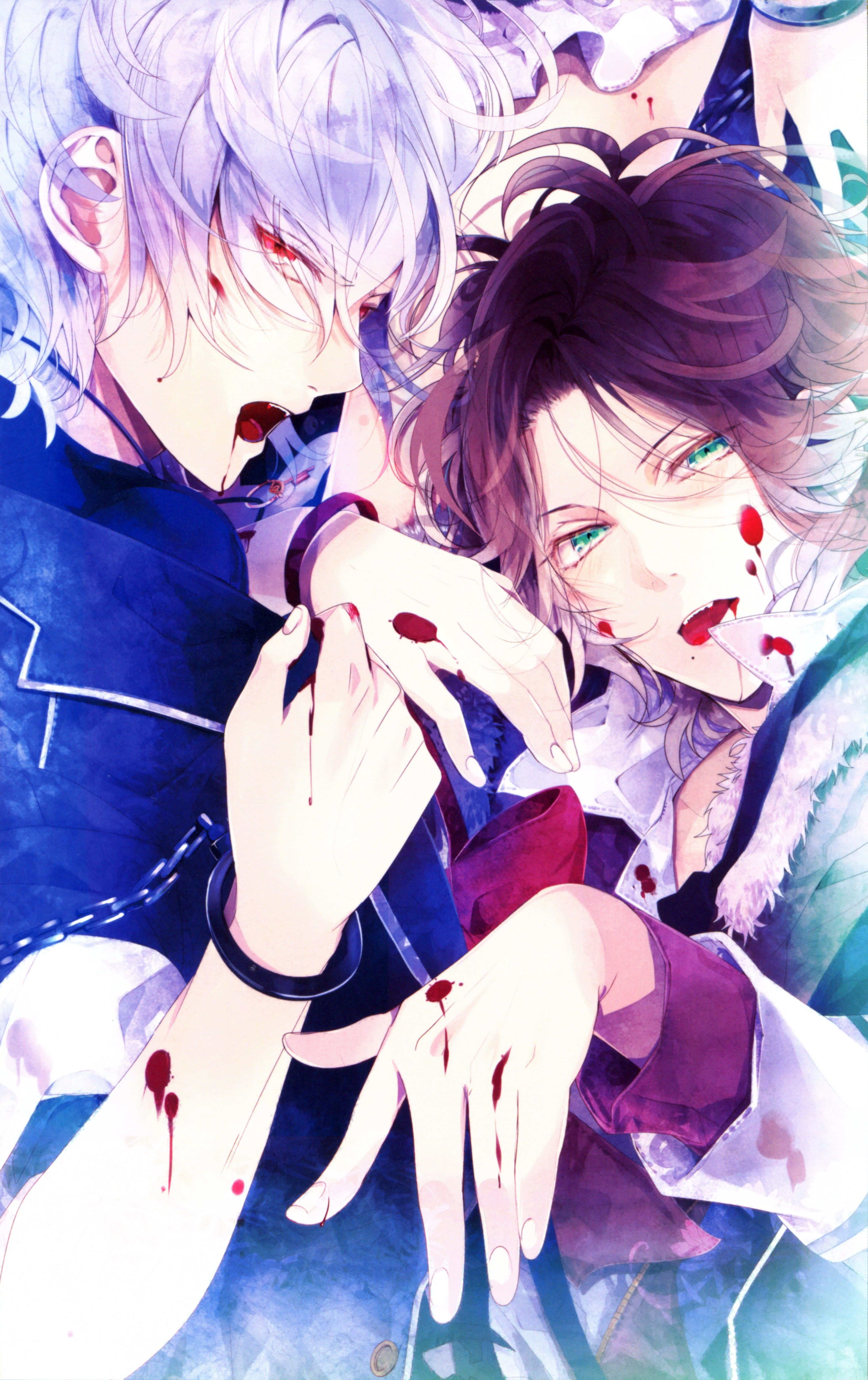 Laito Sakamaki, purple blue, white, 5K Phone Wallpaper
