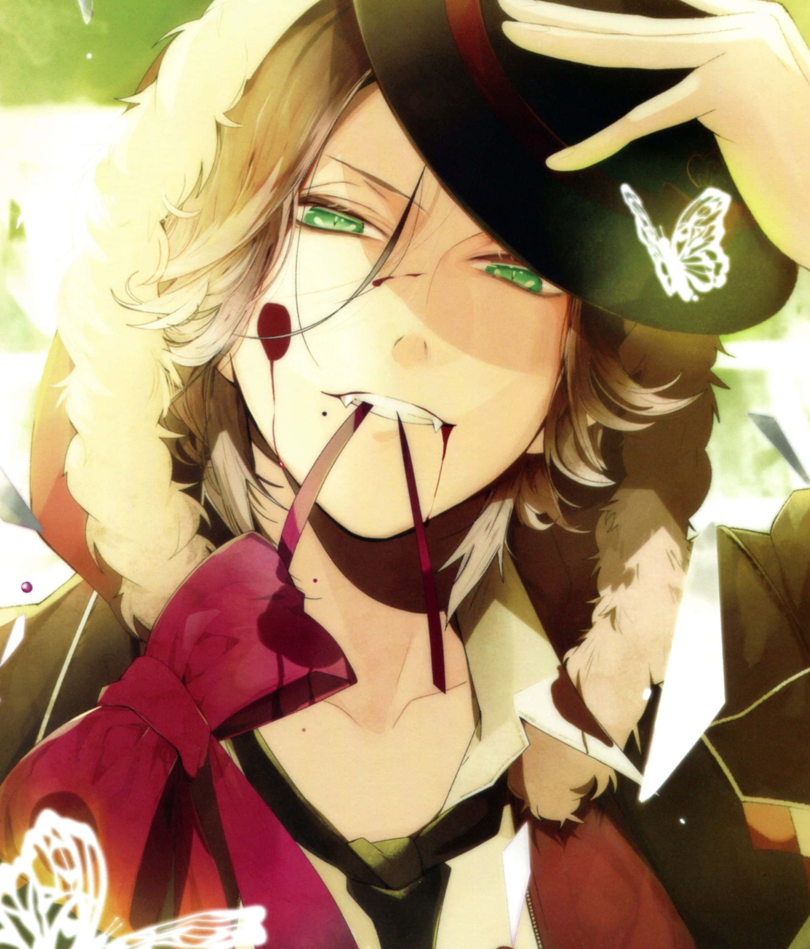 Laito Sakamaki, blonde anime character, green eyes, 2K Phone Wallpaper