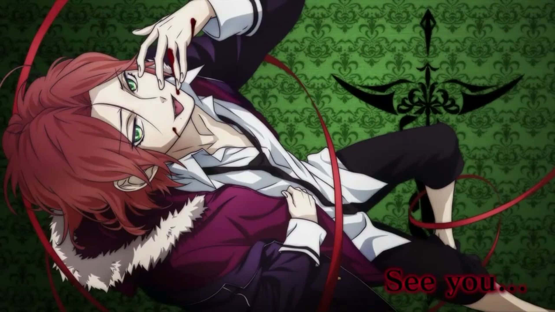 Laito Sakamaki, red-haired, green eyes, Full HD Desktop Wallpaper
