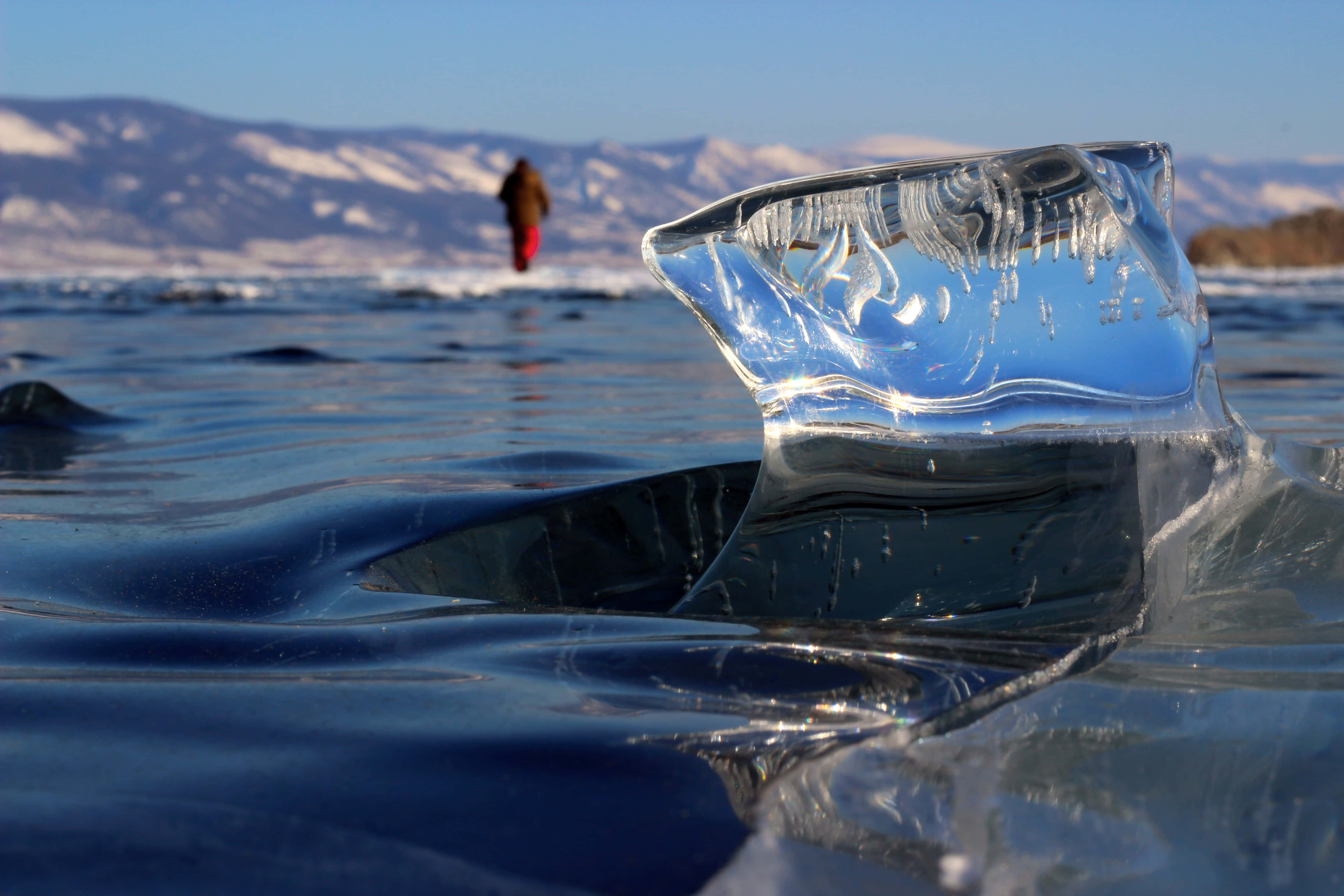 Lake Baikal, jagged ice formation, frozen lake, 5K Desktop Wallpaper