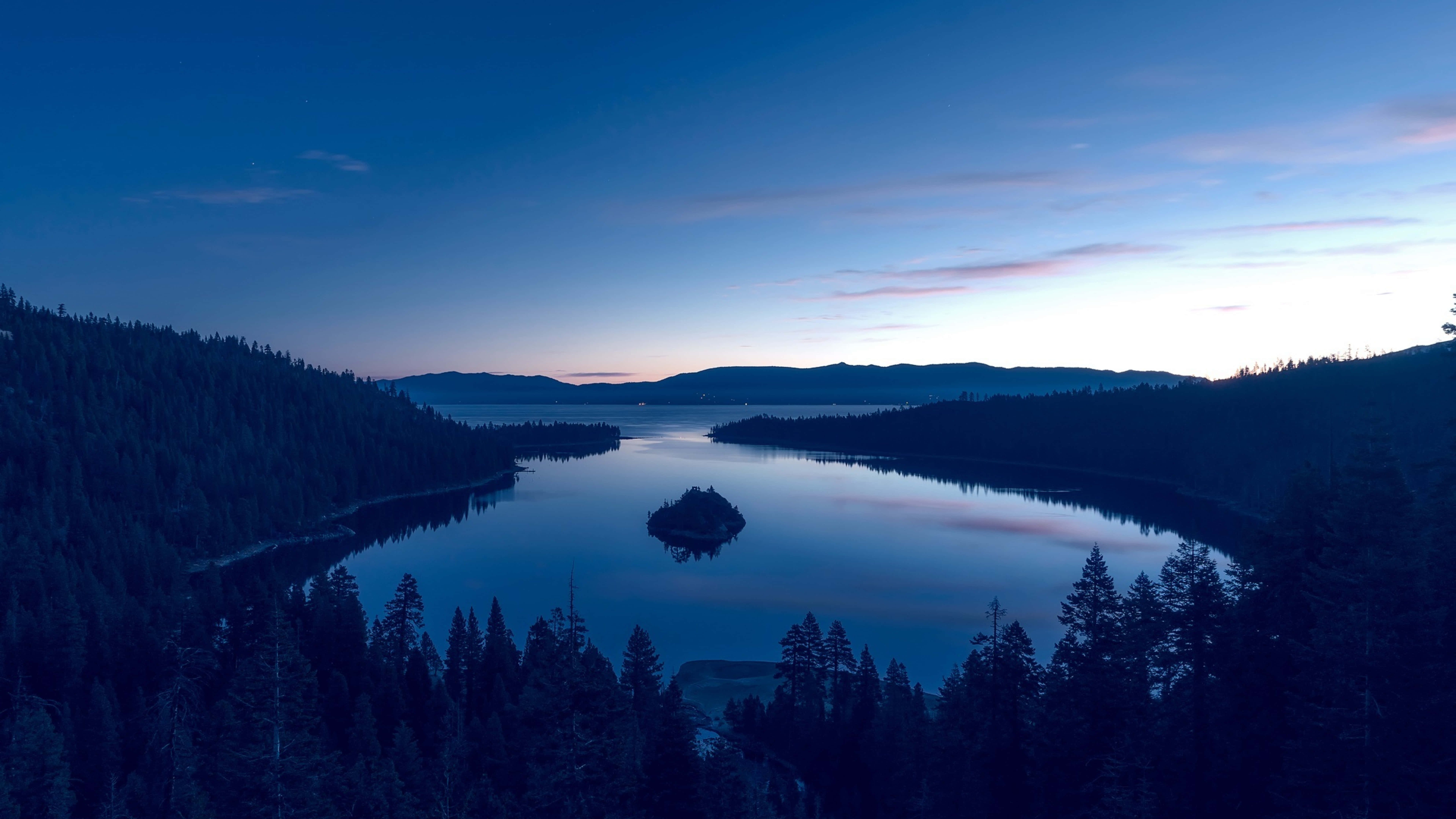 Lake Tahoe, twilight, calm waters, 8K Desktop Wallpaper