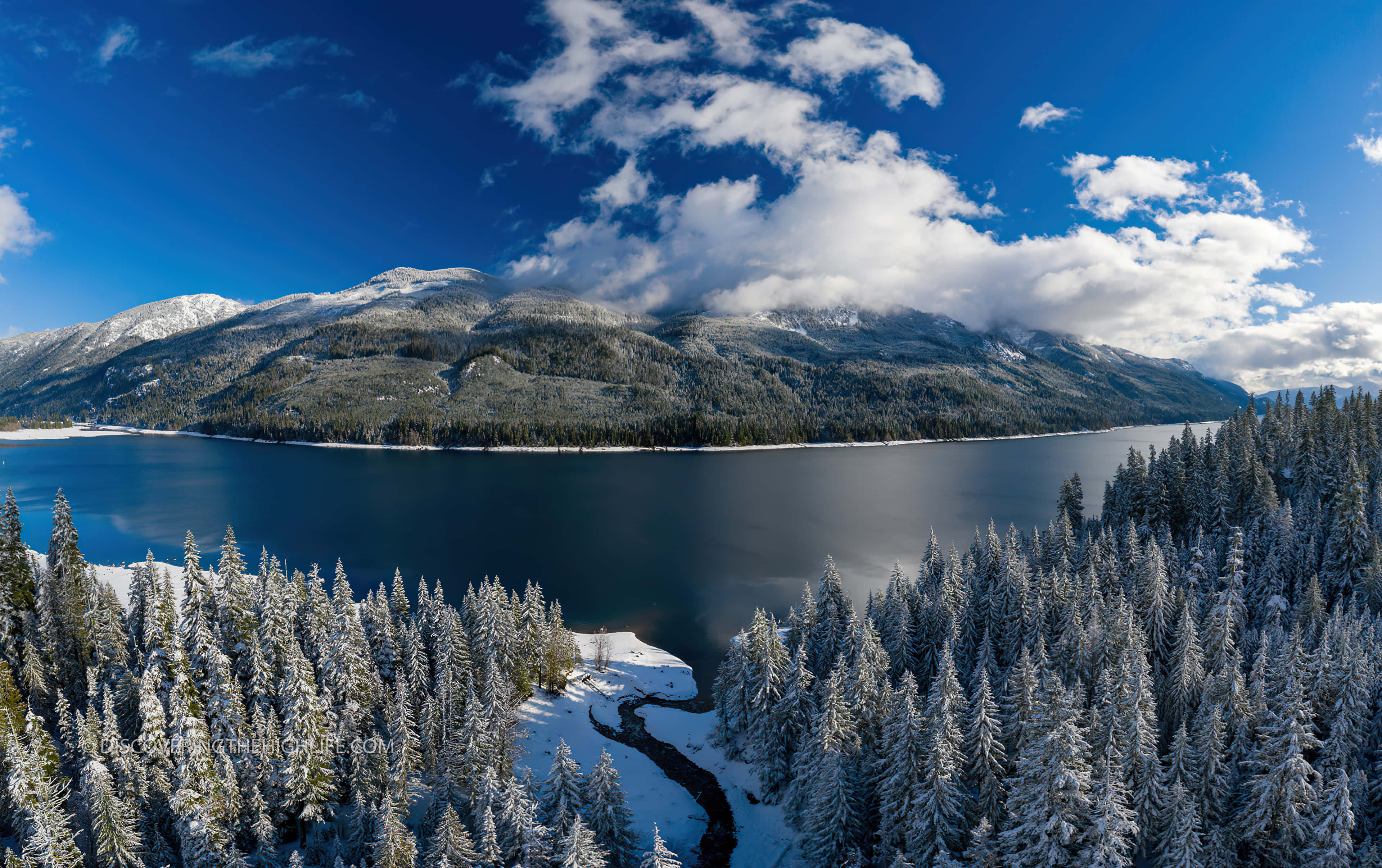 Lake Tahoe, 4K, snow covered pine forest, 4K Desktop Wallpaper