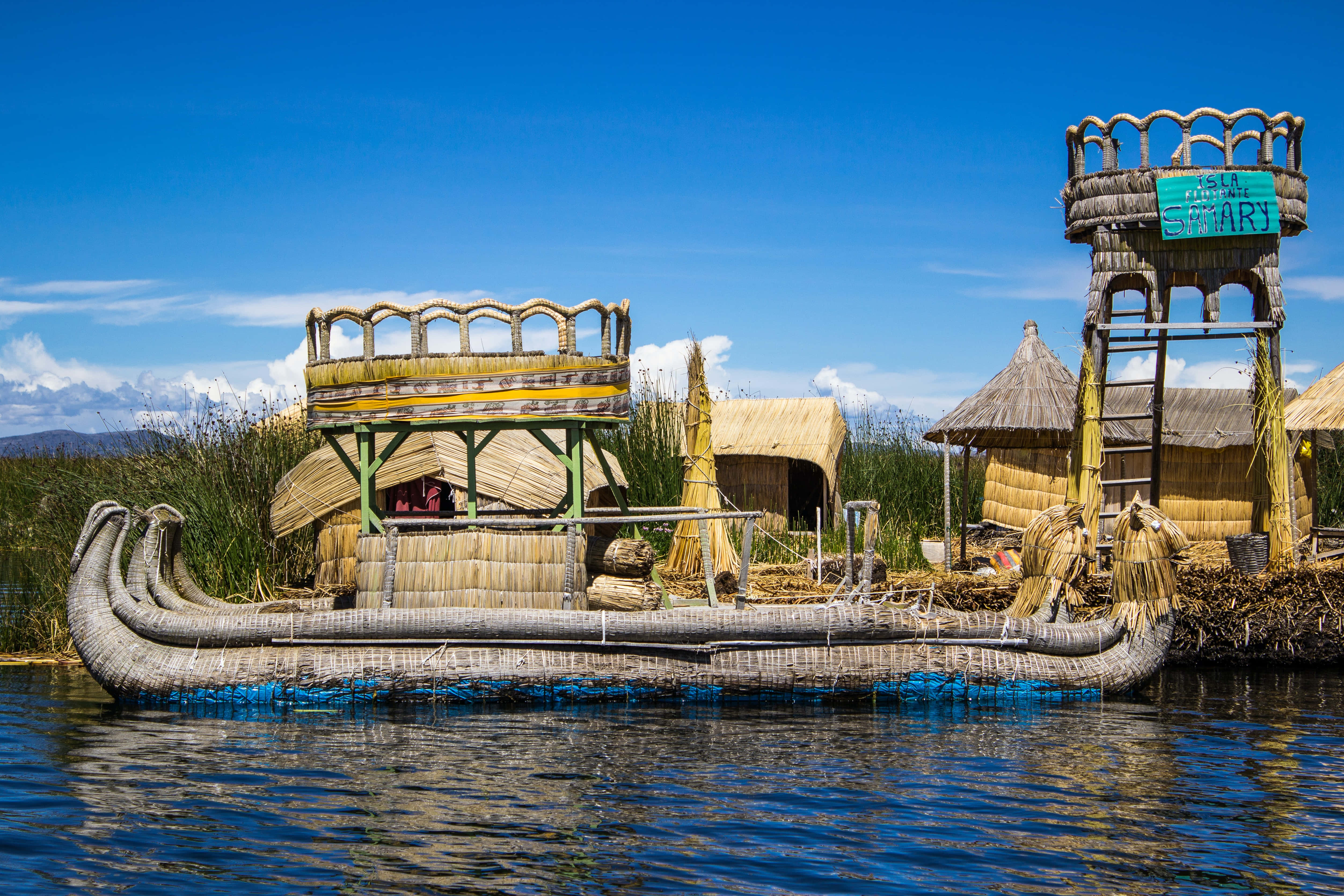 hand made boat, Lake Titicaca, reed boats, 4K Desktop Wallpaper