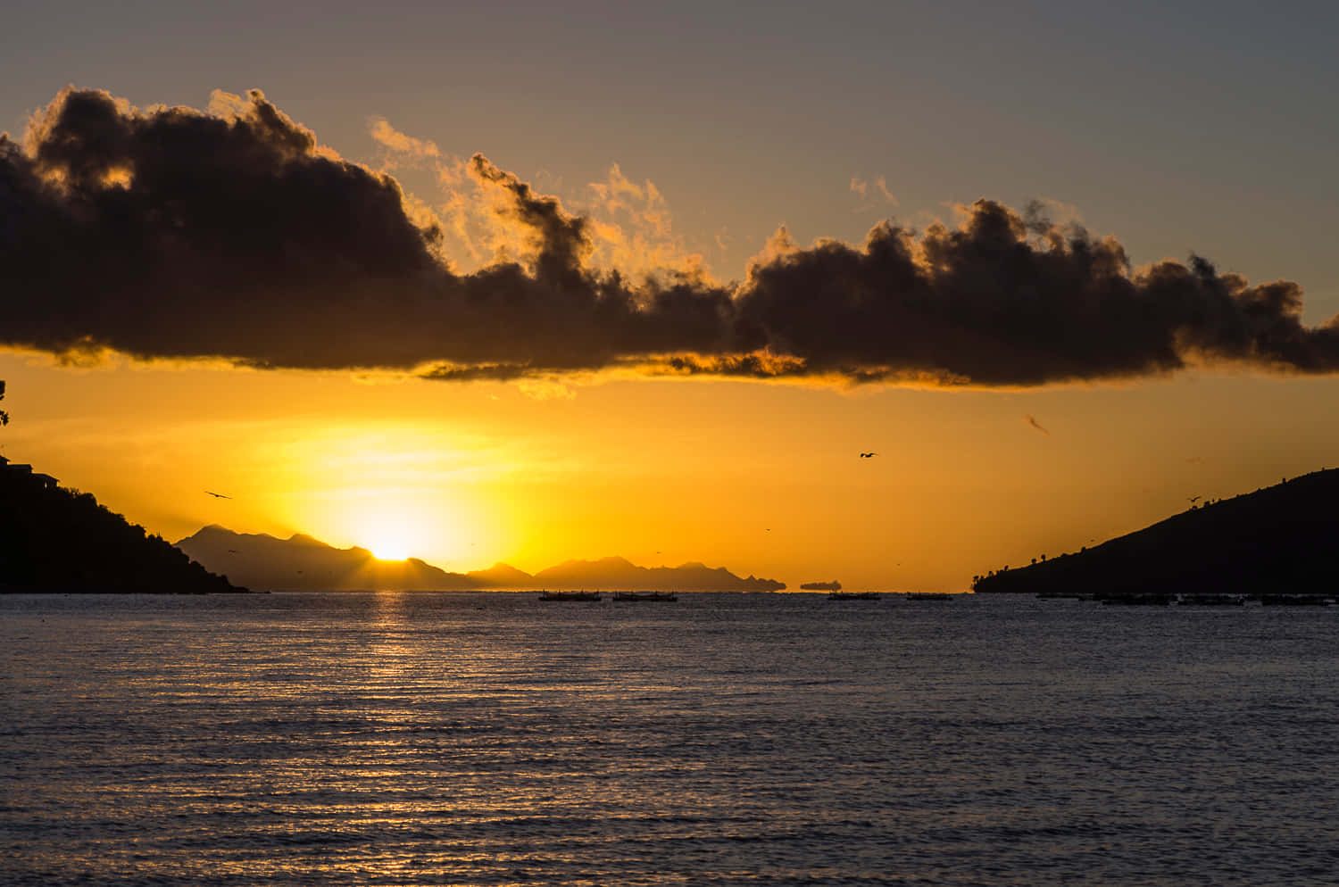 Lake Titicaca, sunset, golden sunset, HD Desktop Wallpaper