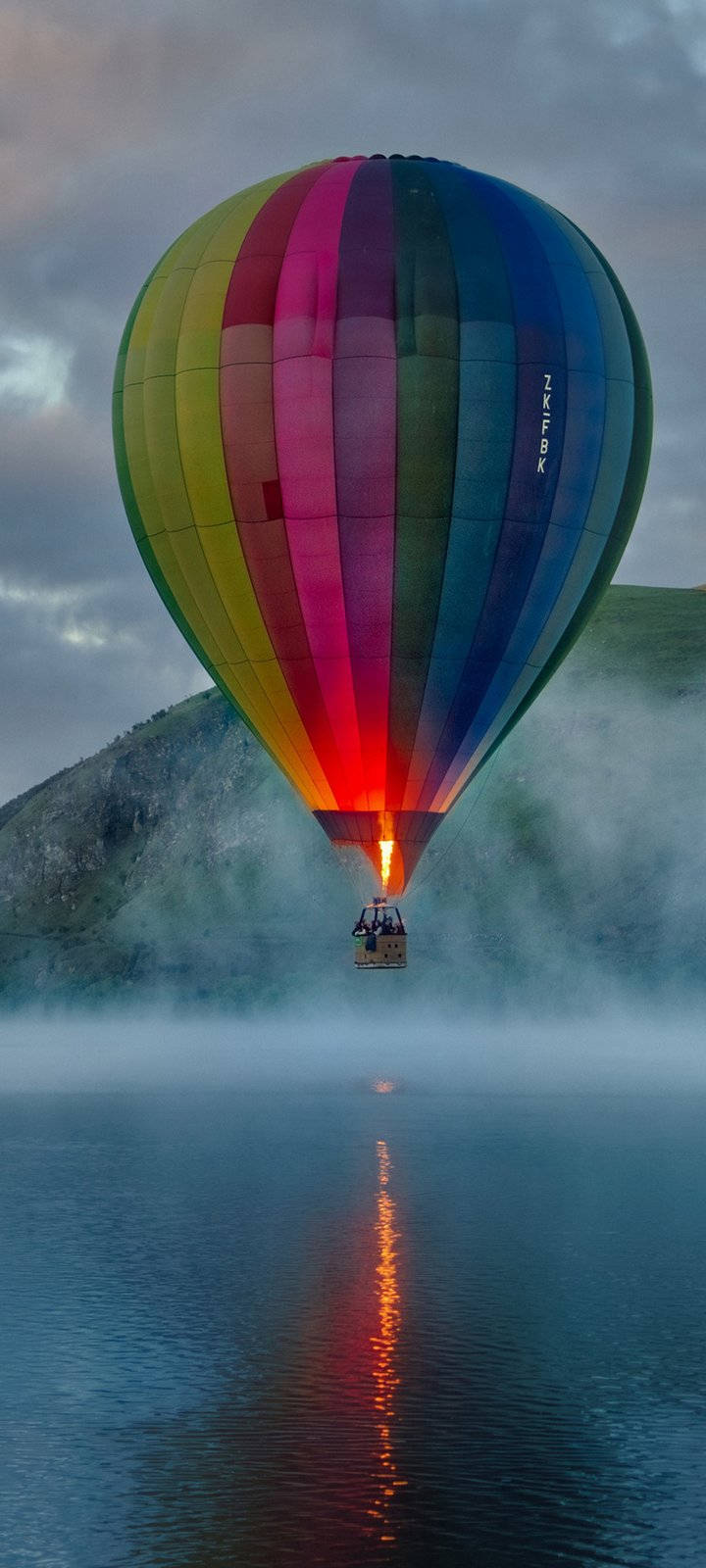 Vivo Y20, hot air balloon, rainbow-colored, HD Phone Wallpaper