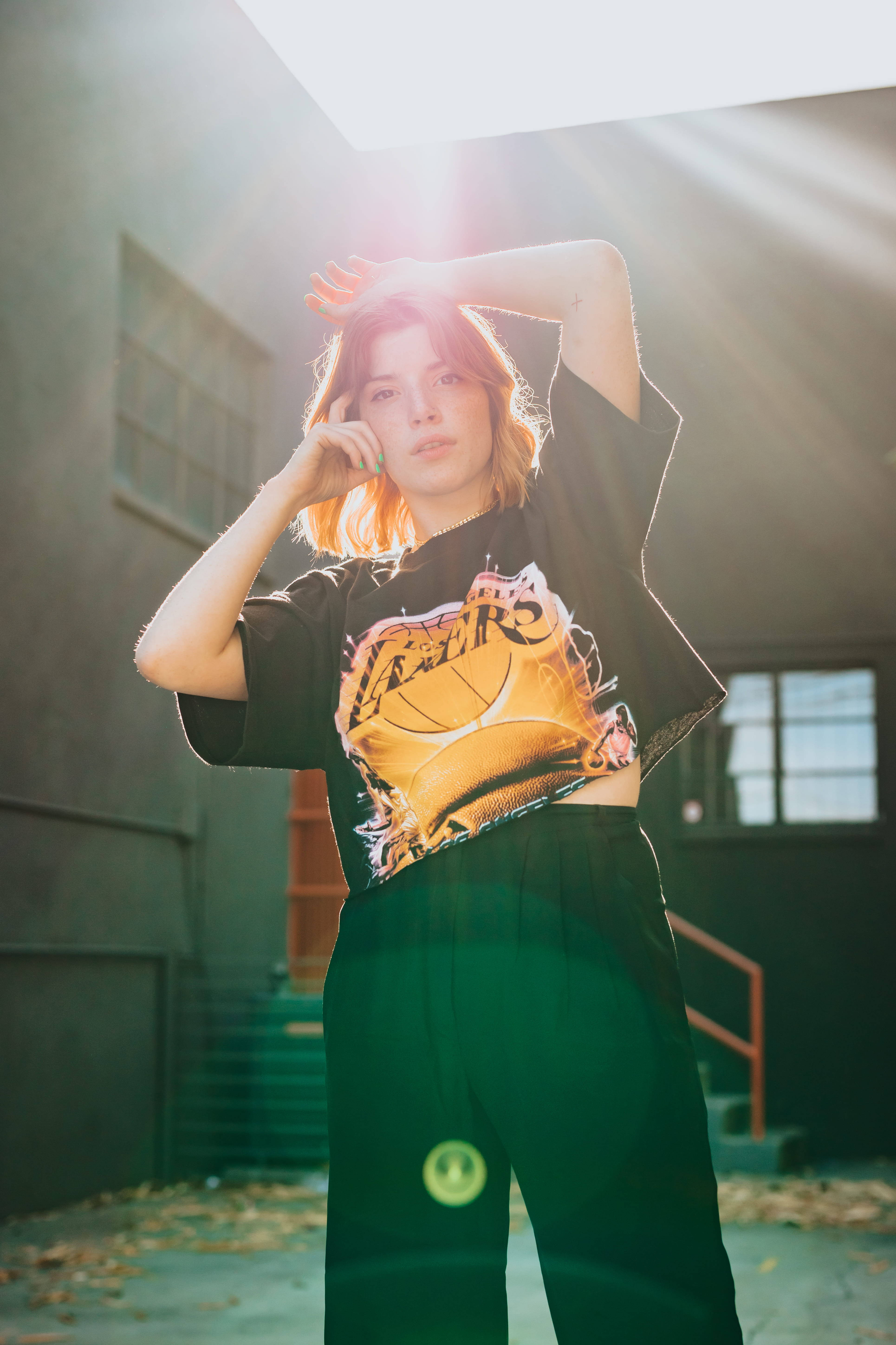 Lakers HD, female fan, basketball graphic tee, 5K Phone Wallpaper