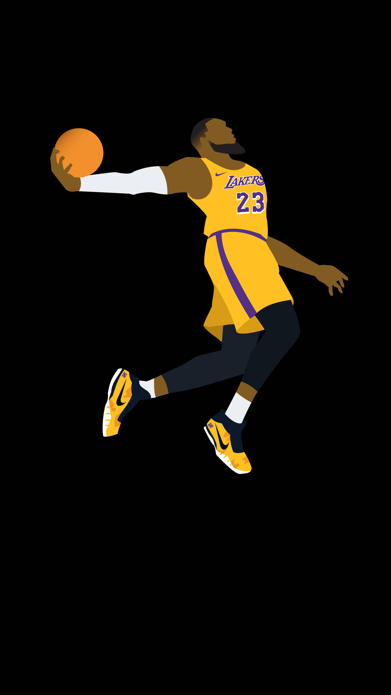Lakers, iPhone, yellow Lakers jersey, Full HD Phone Wallpaper