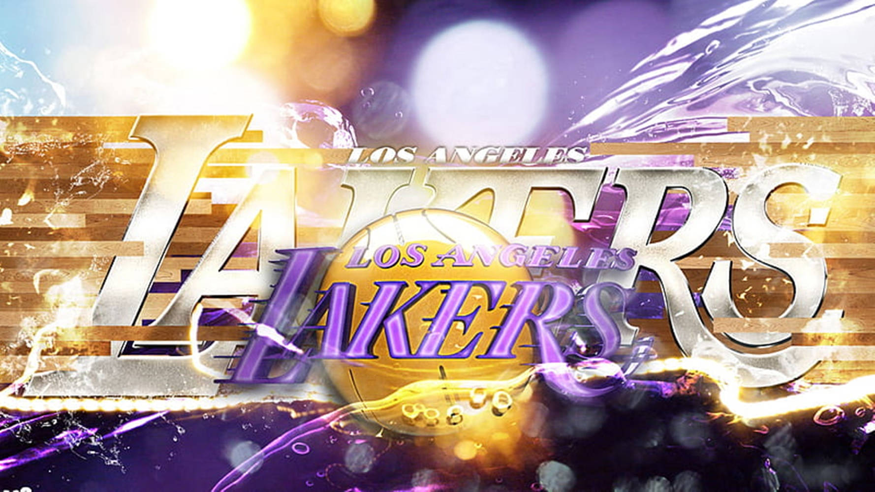 LA Lakers Logo, gold, purple, HD Desktop Wallpaper