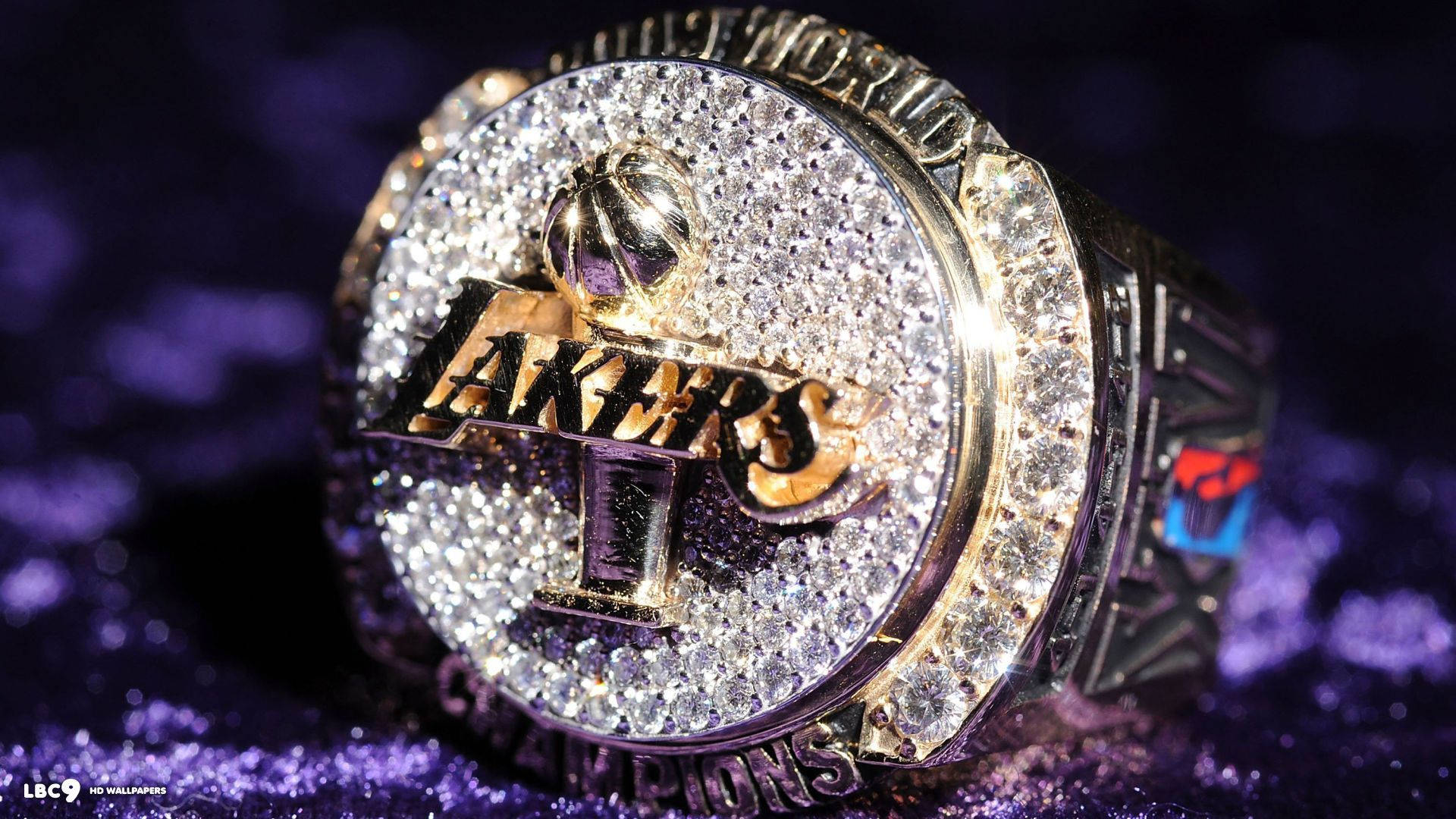 LA Lakers, silver diamond ring, diamonds, Full HD Desktop Wallpaper