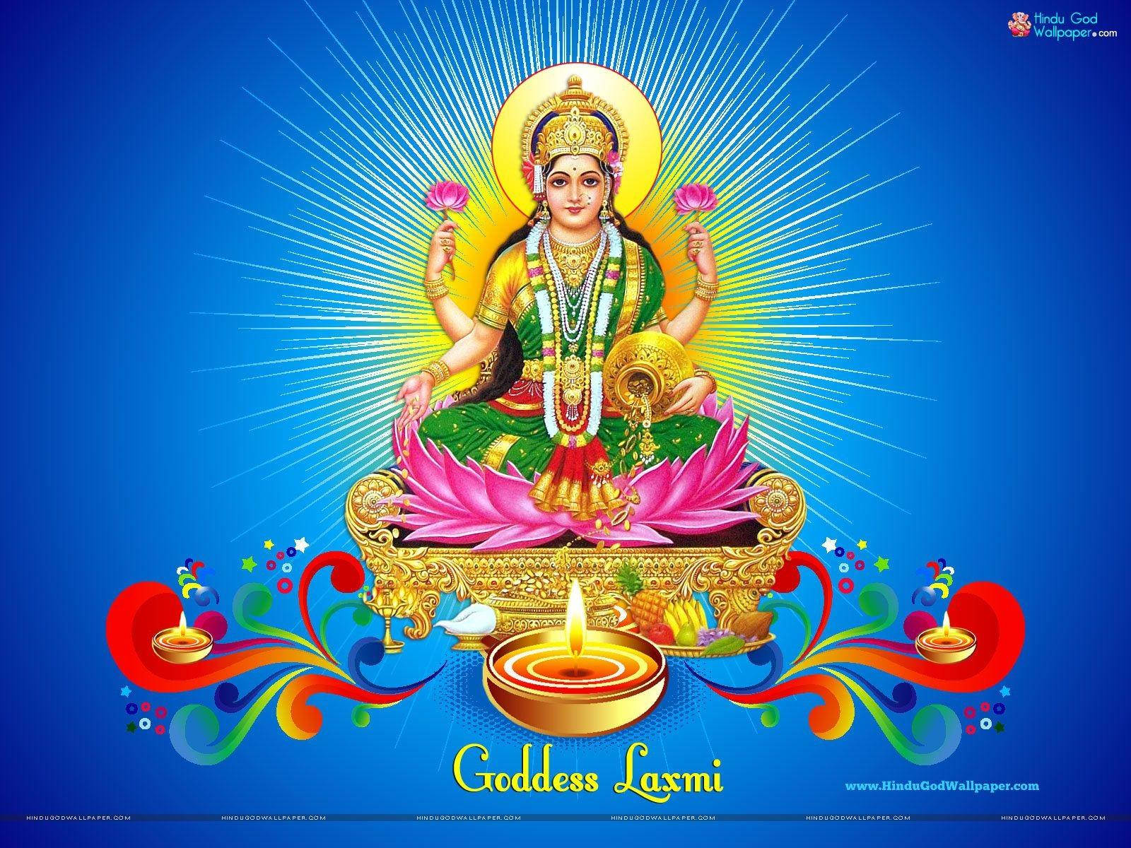 Lakshmi, Hindu mythology, pink lotus, HD Desktop Wallpaper